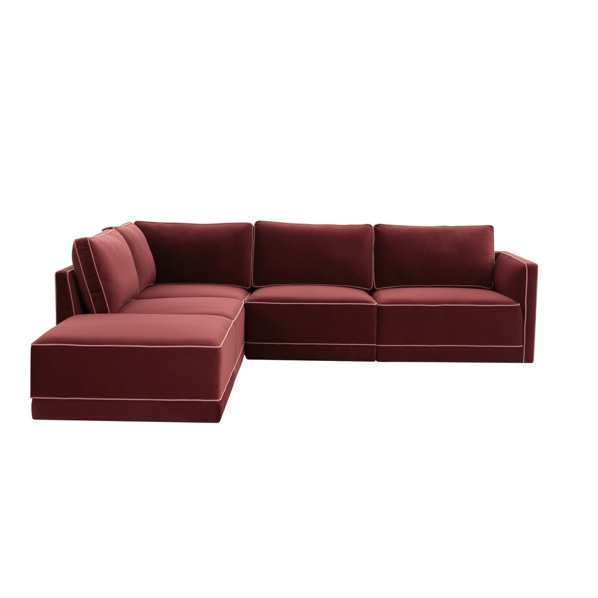 Willow Berry Red Modular LAF Sectional