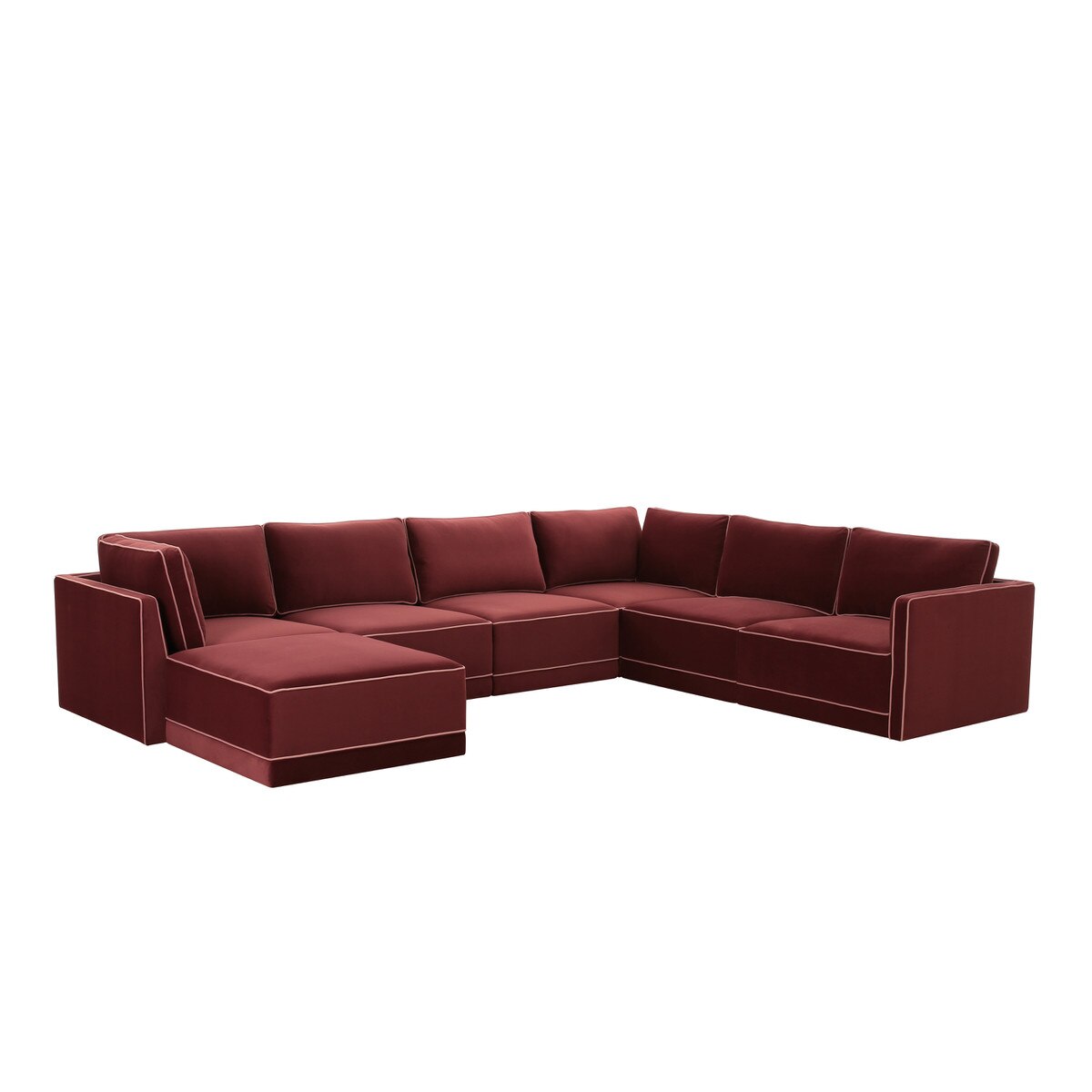 Willow Berry Red Modular Large Chaise Sectional