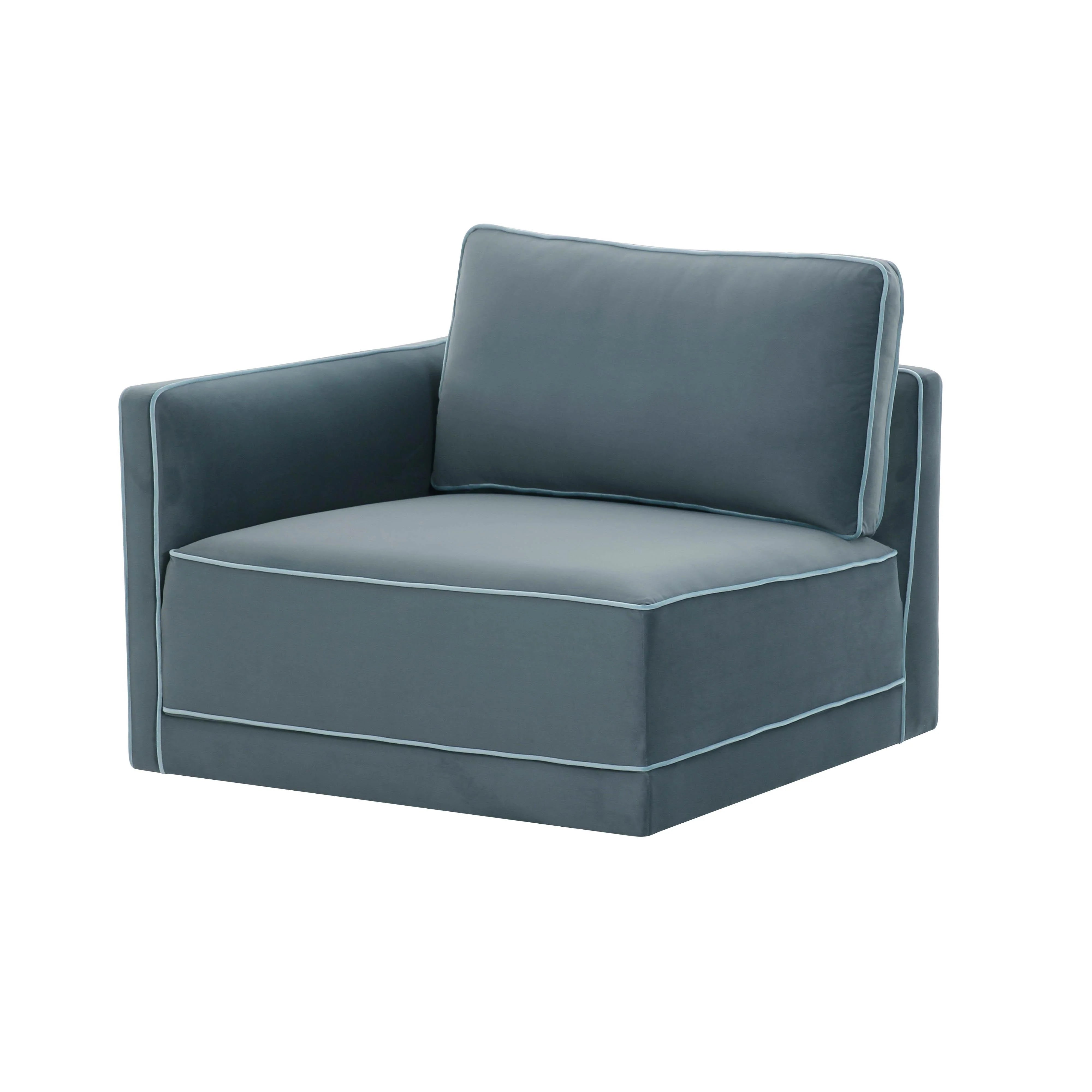 Willow Performance Velvet Modular LAF Corner Chair