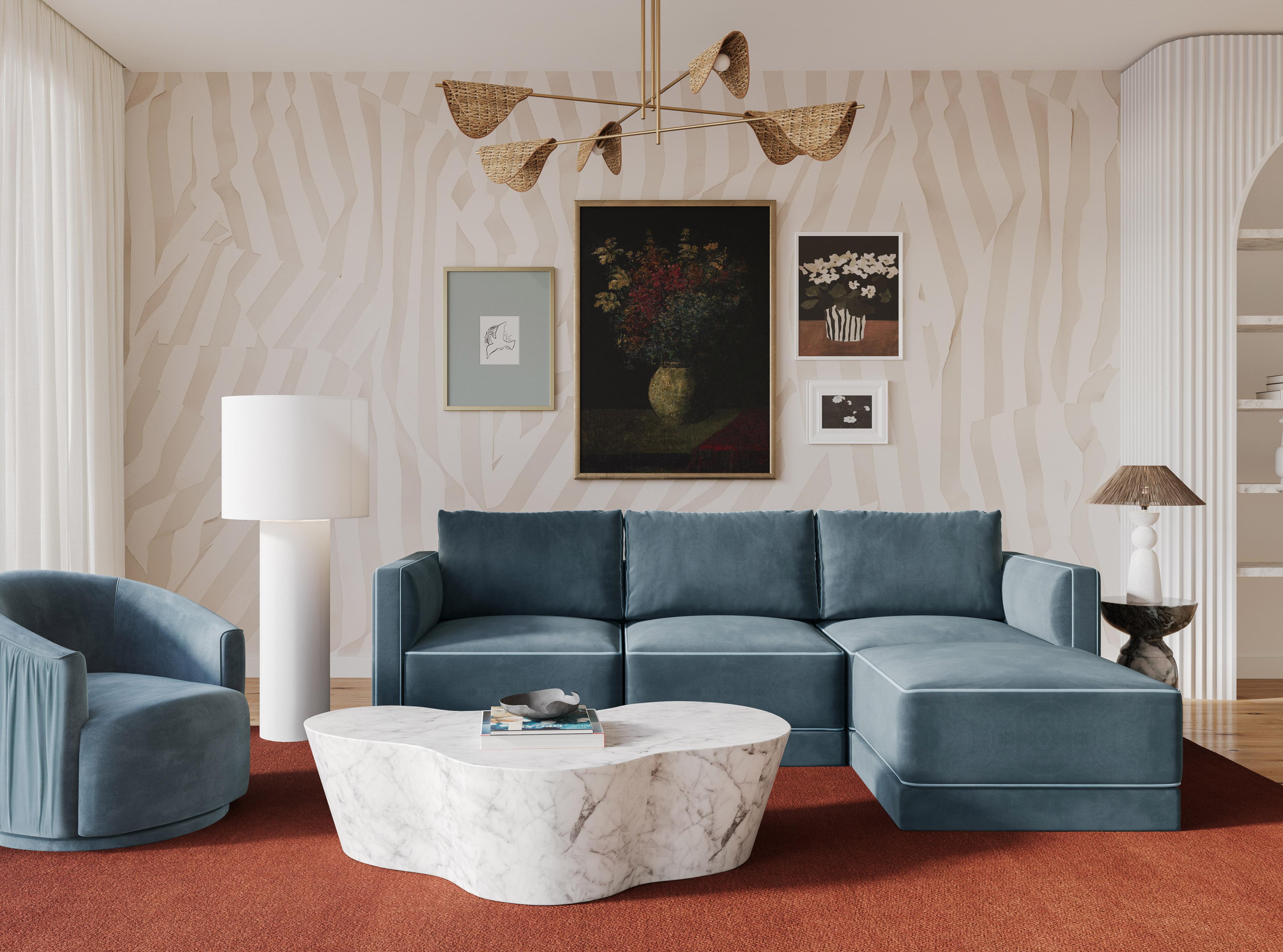 Willow 4-Piece Performance Velvet Modular Sectional