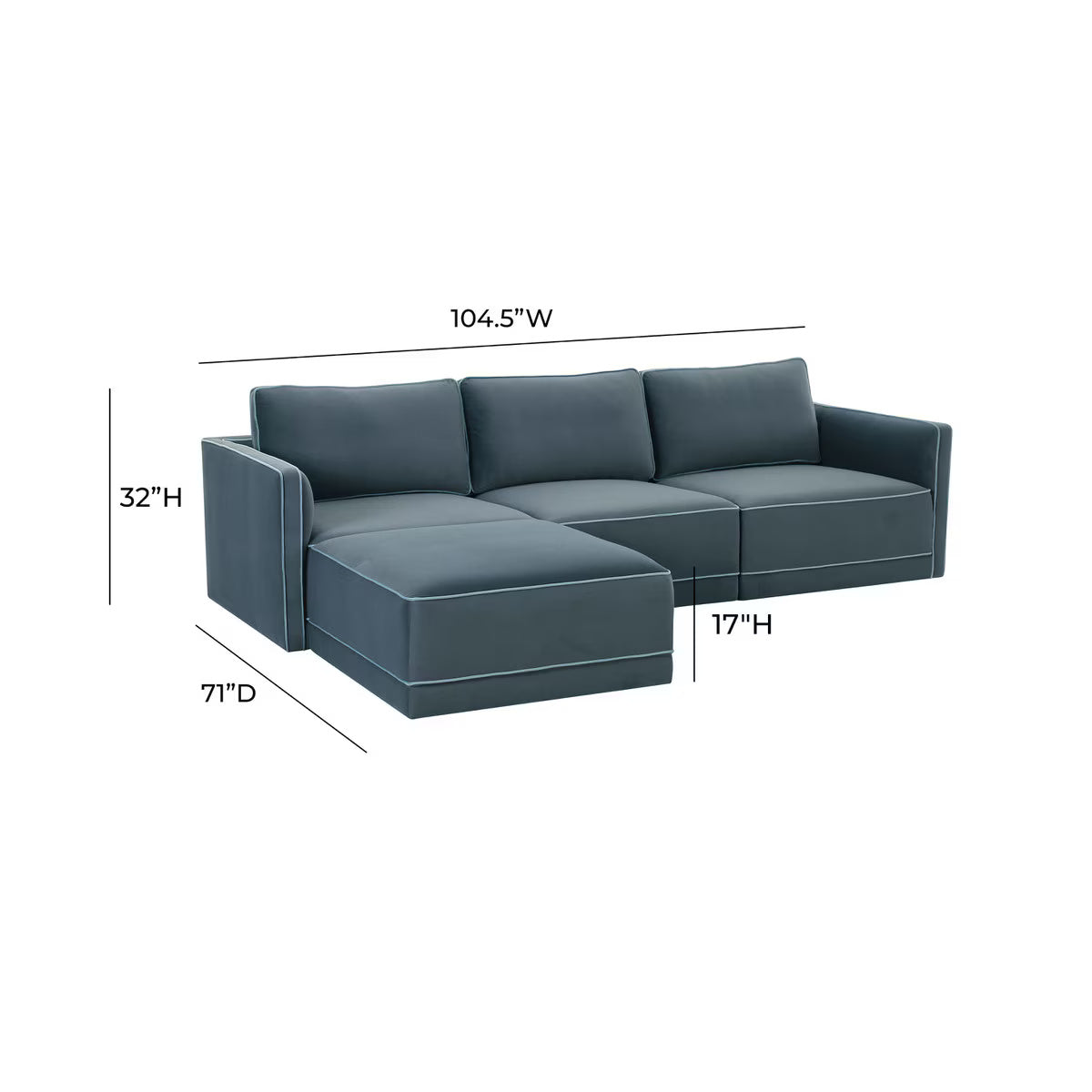 Willow Misty Blue Modular Sectional