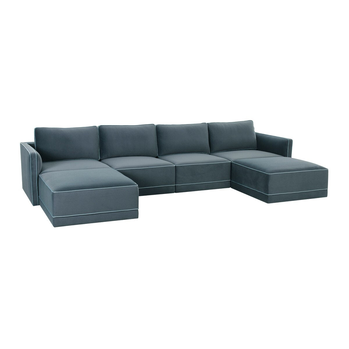 Willow Misty Blue Modular U Sectional