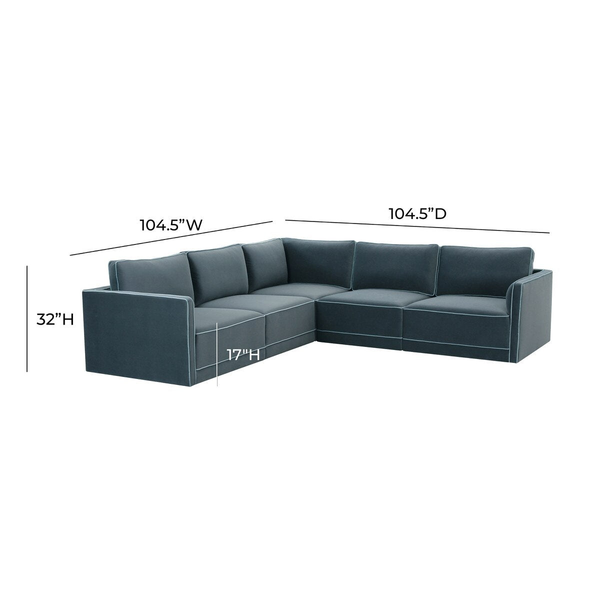 Willow Misty Blue Modular L Sectional