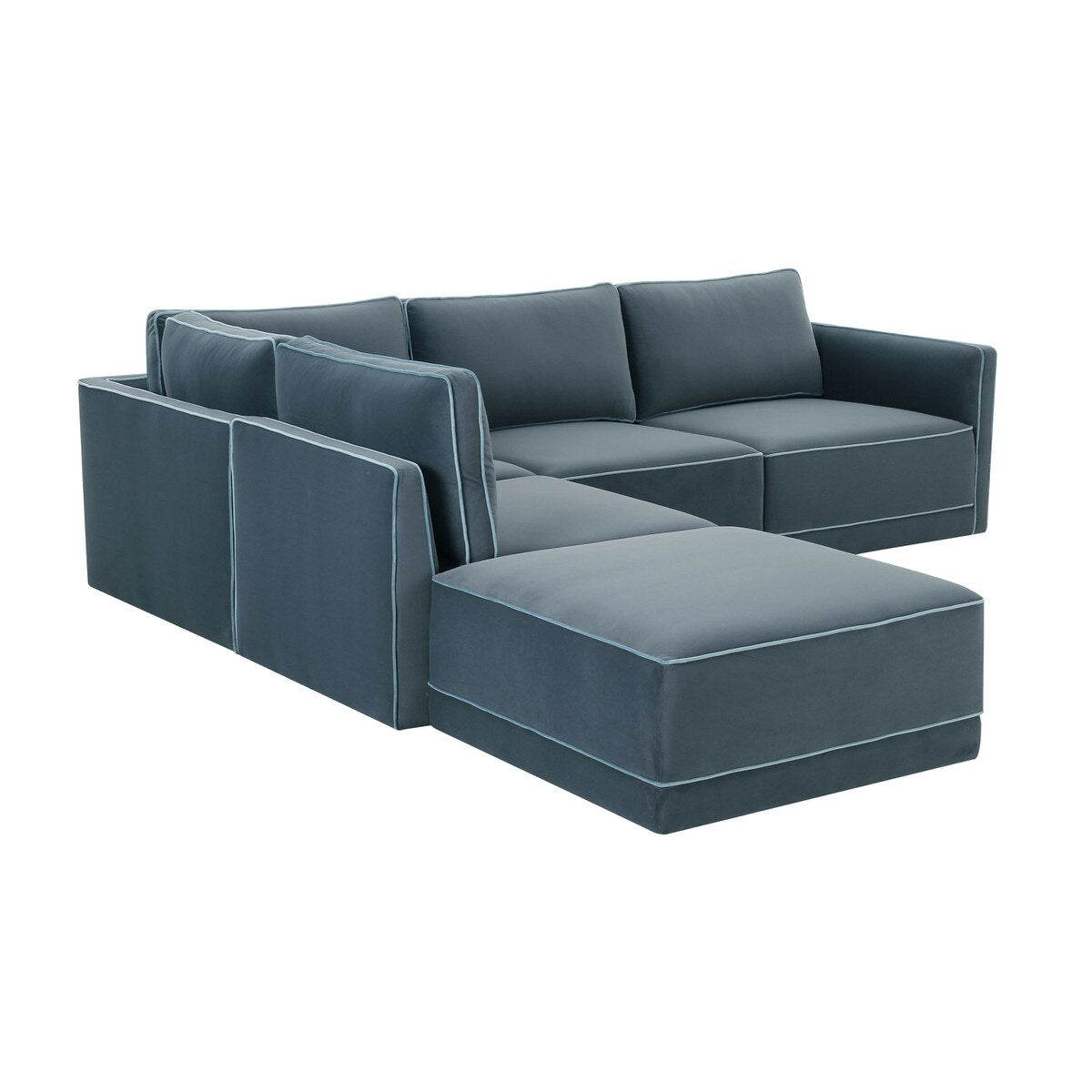 Willow Misty Blue Modular LAF Sectional