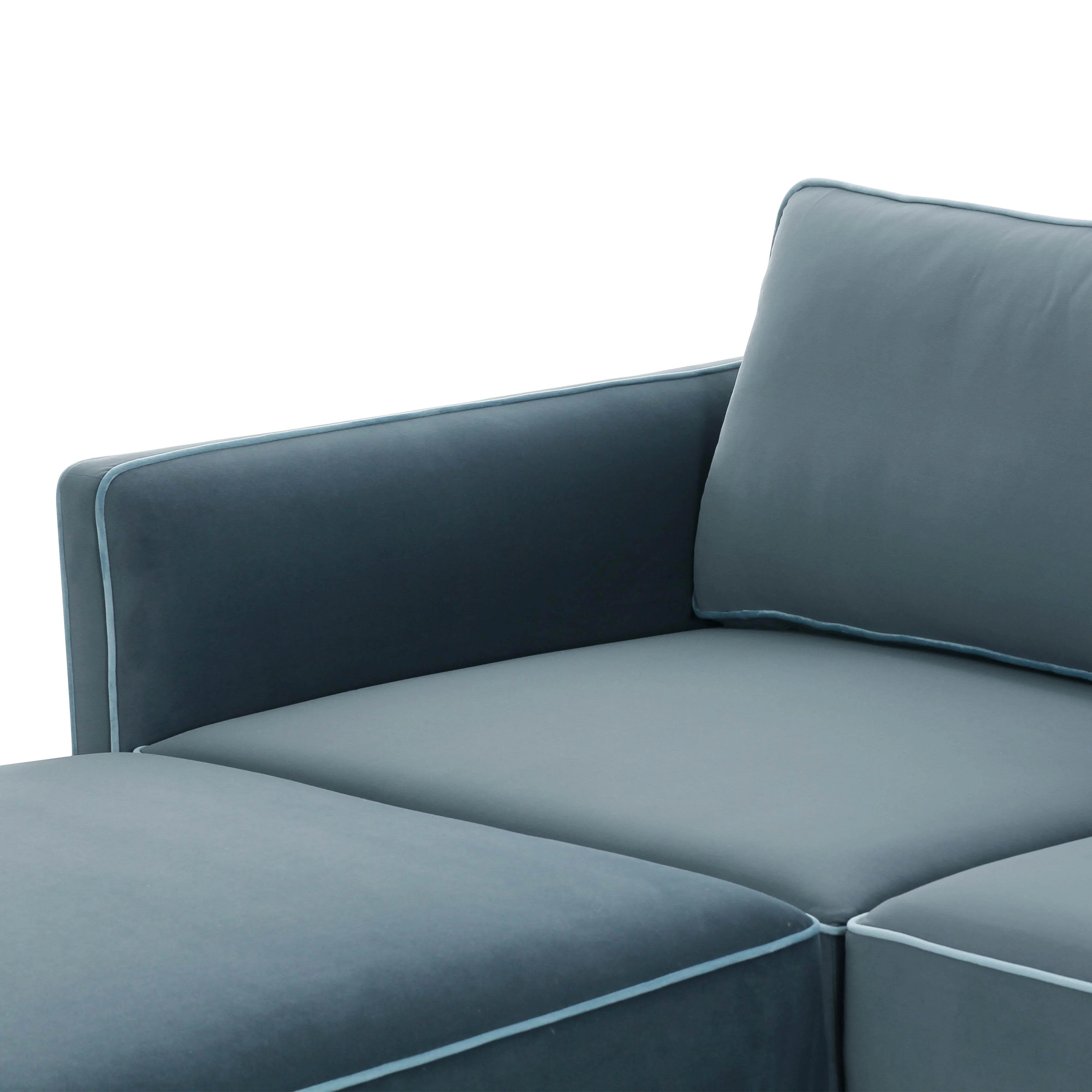 Willow 5-Piece Performance Velvet Modular Left Facing Sectional