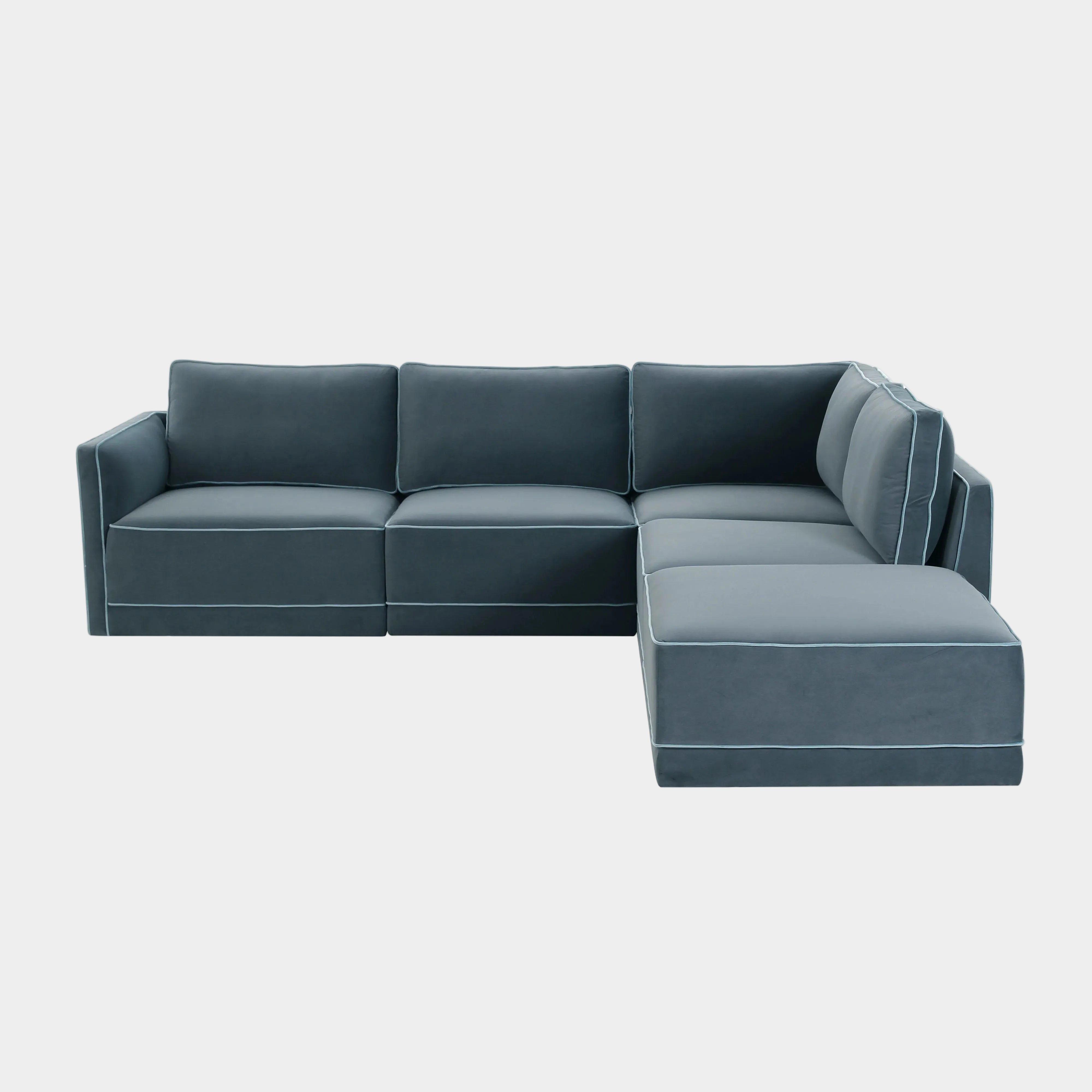 Willow 5-Piece Performance Velvet Modular Right Facing Sectional