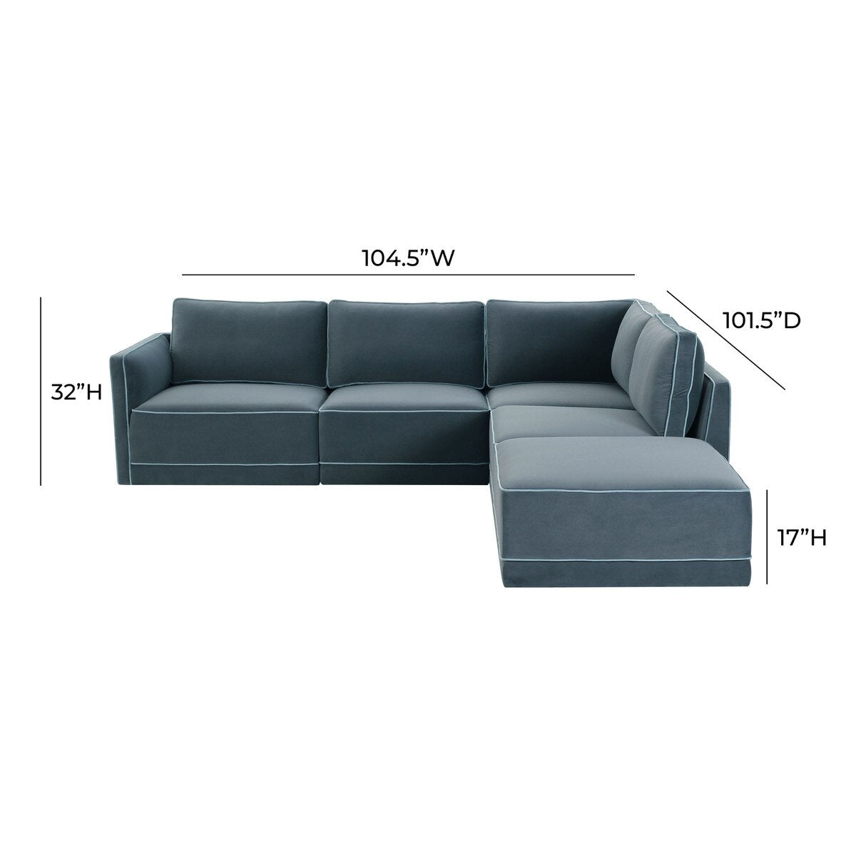 Willow Misty Blue Modular RAF Sectional