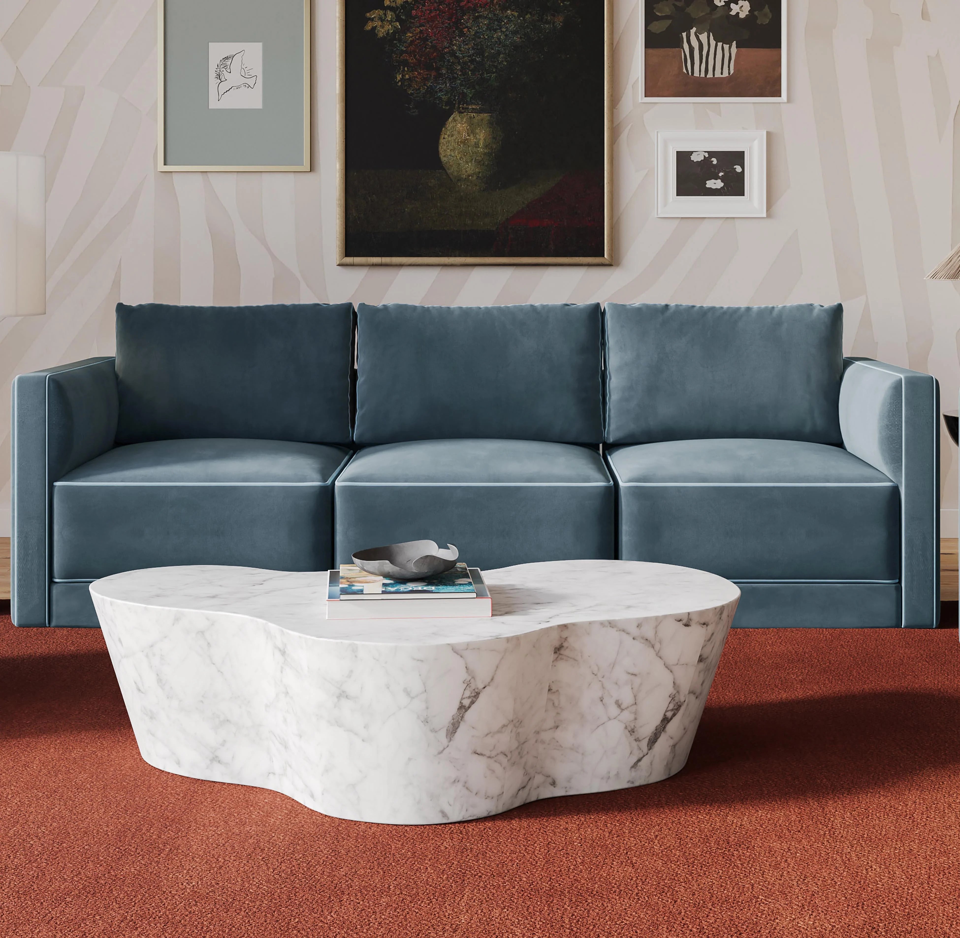 Willow 105" Performance Velvet Modular Sofa