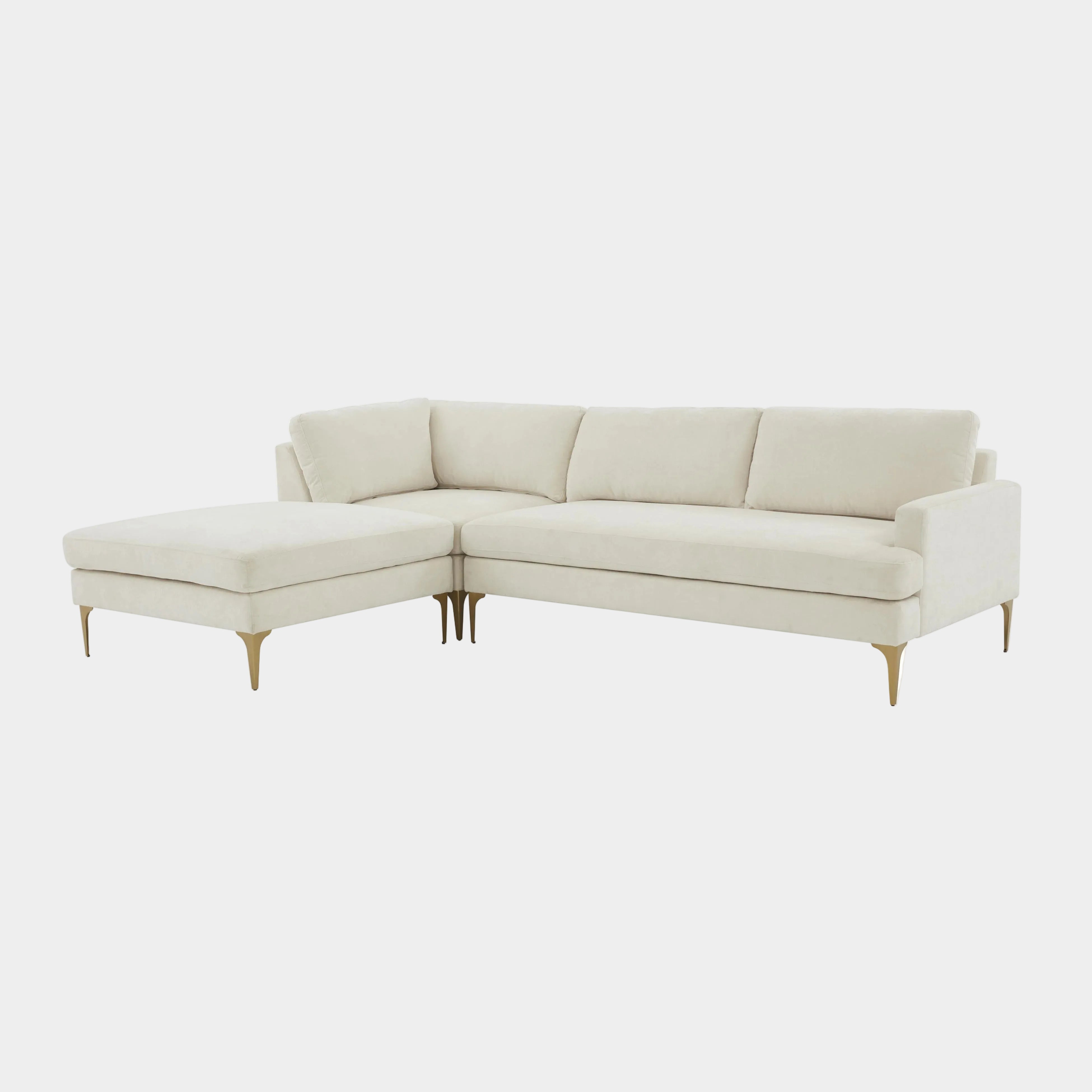 Serena 3-Piece Performance Velvet Chaise Sectional