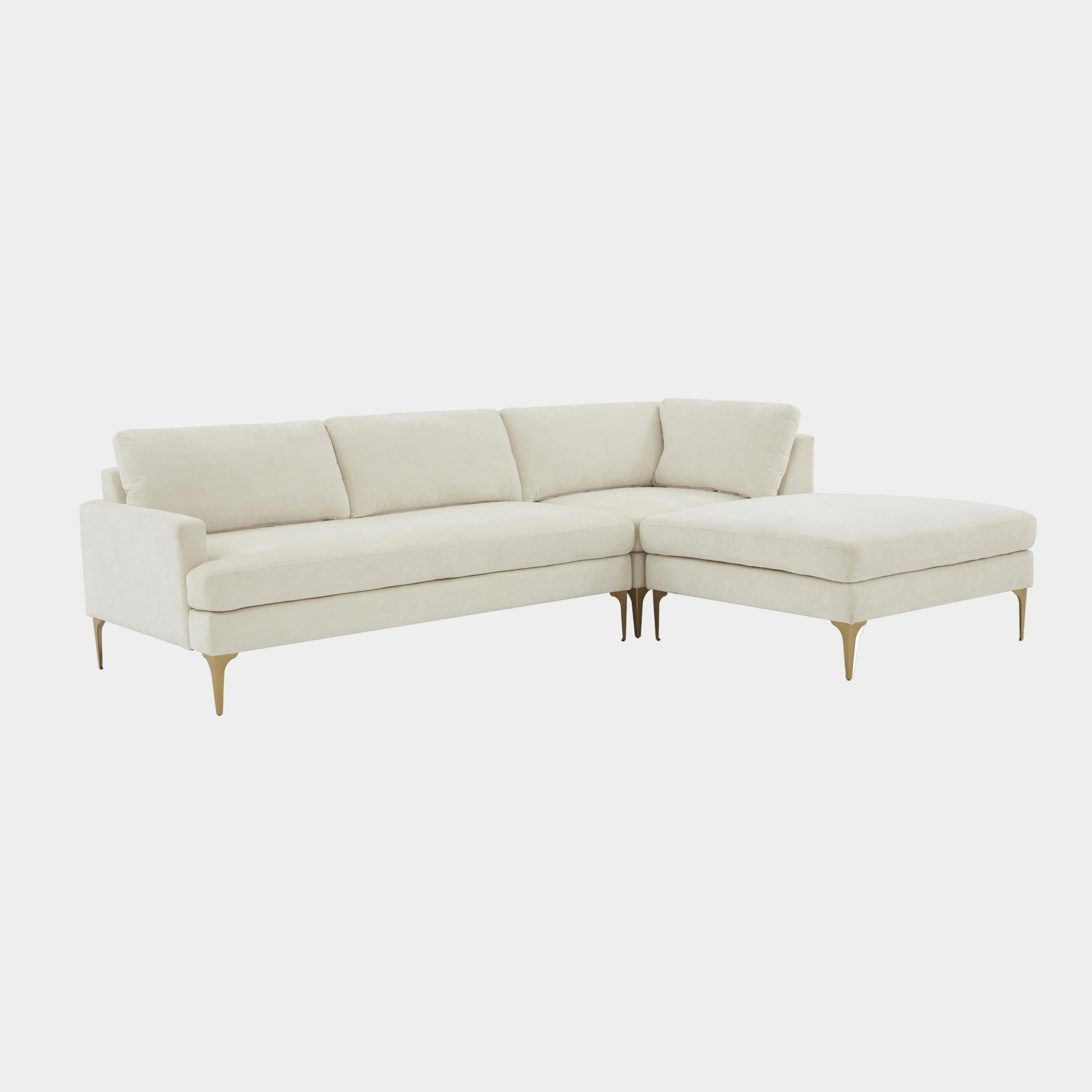 Serena 3-Piece Performance Velvet Chaise Sectional