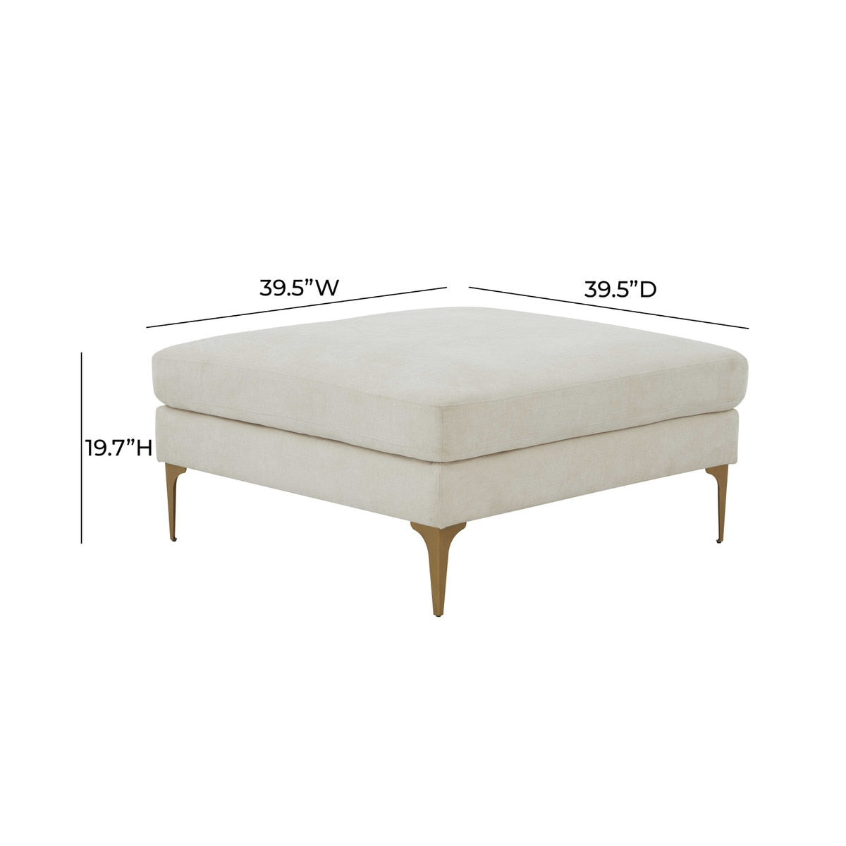 Serena  Ottoman with Brass Legs