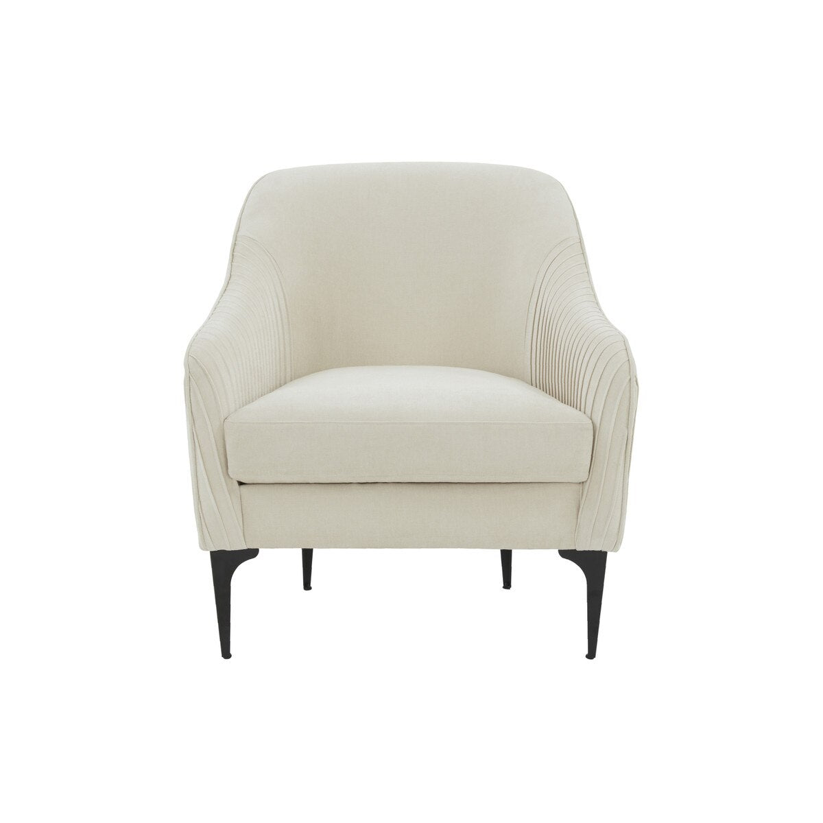 Serena Cream Velvet Accent Chair with Black Legs