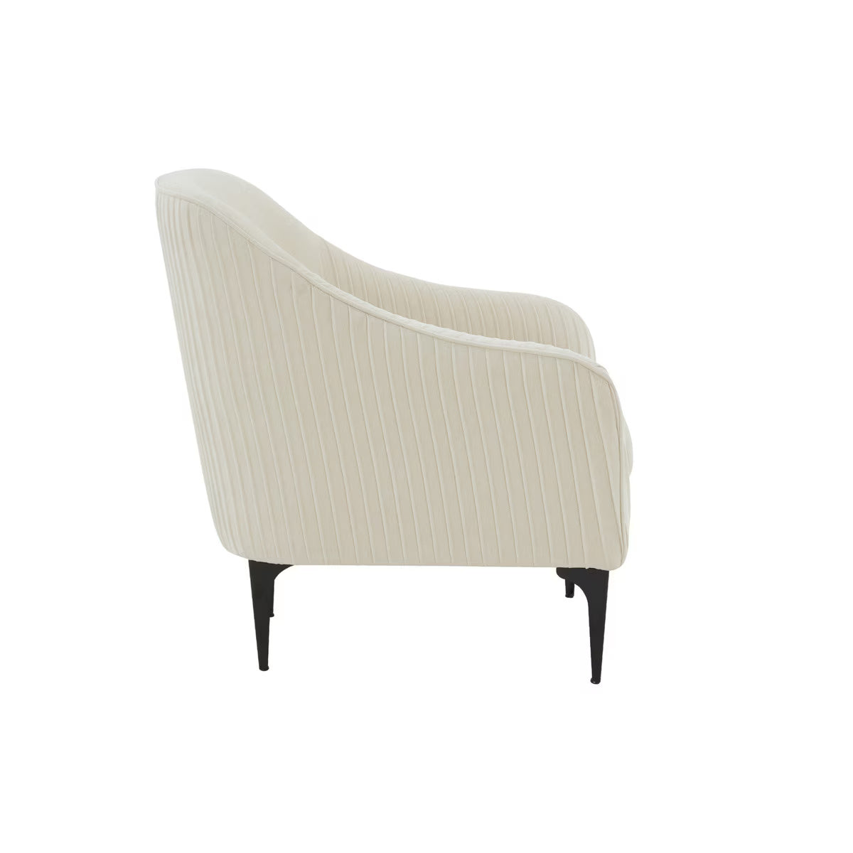 Serena Cream Velvet Accent Chair with Black Legs