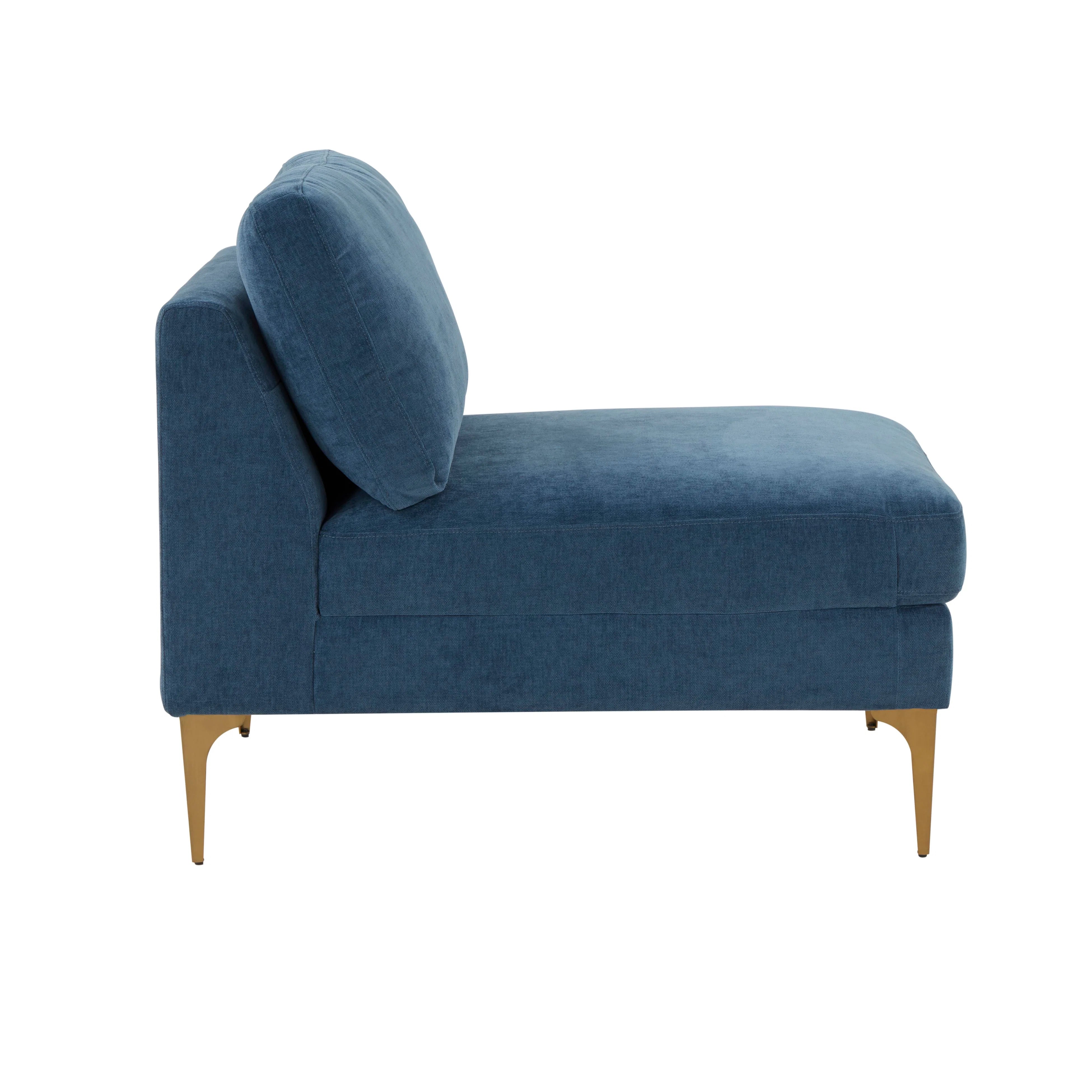 Serena Performance Velvet Modular Armless Chair