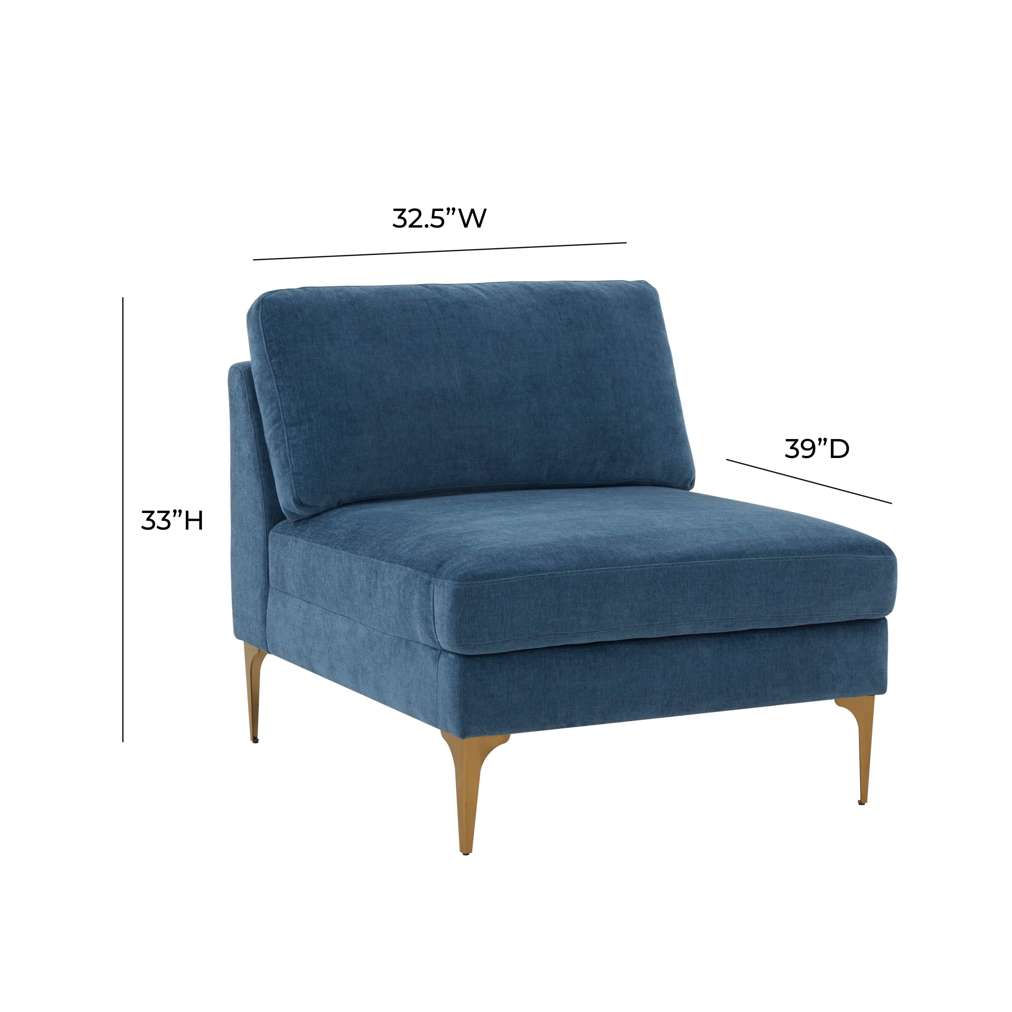 Serena Performance Velvet Modular Armless Chair