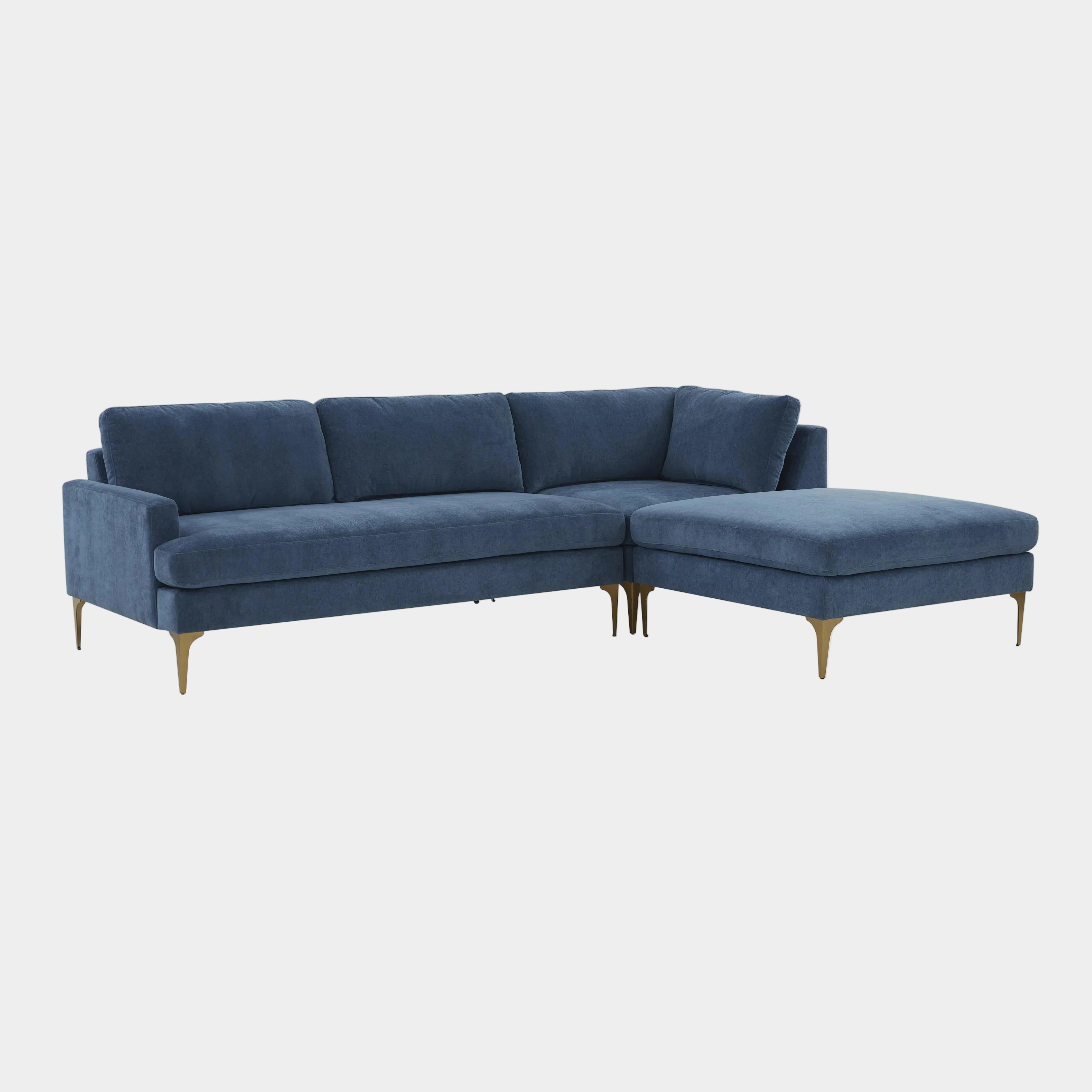 Serena 3-Piece Performance Velvet Chaise Sectional