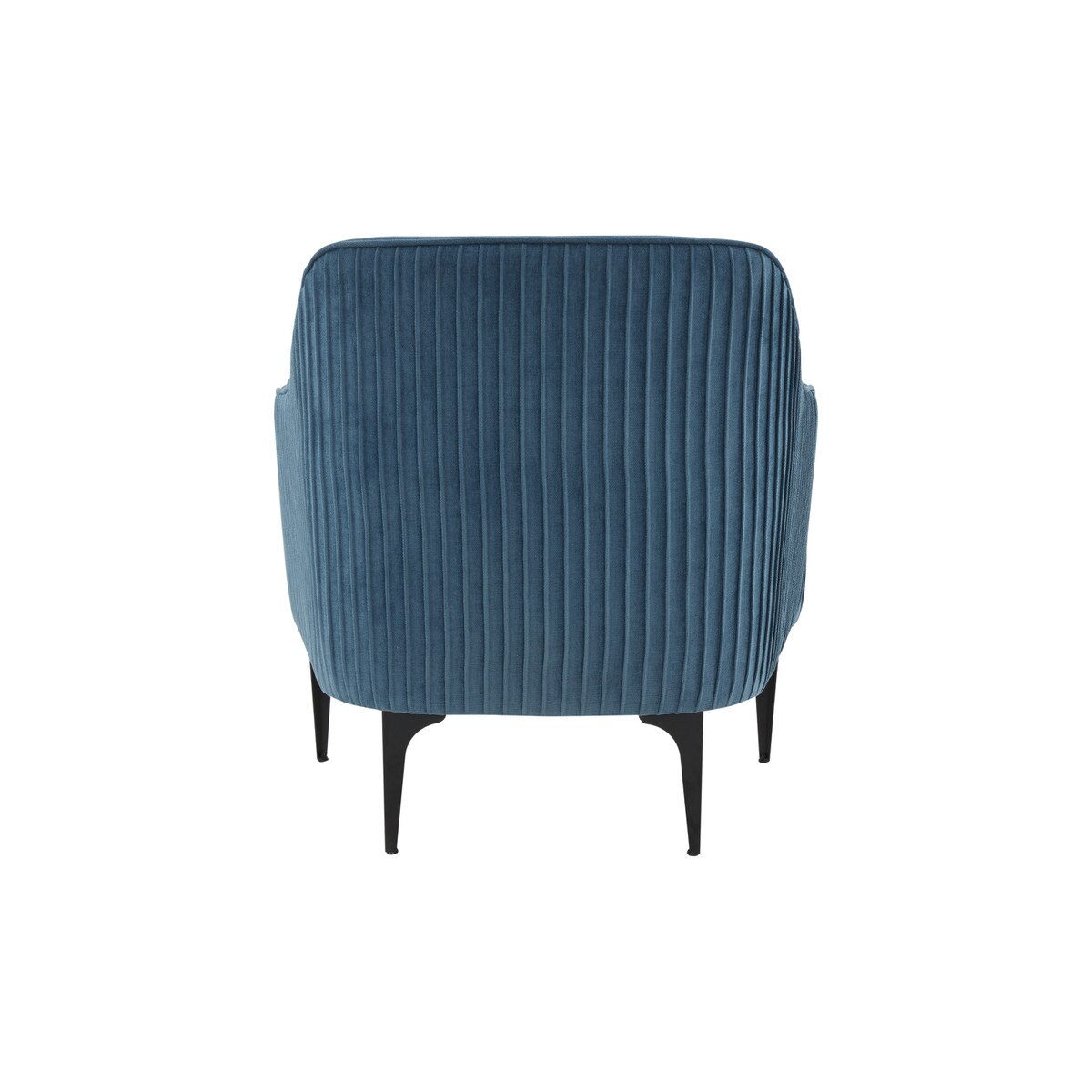 Chaise d'appoint Serena en velours bleu avec pieds noirs 