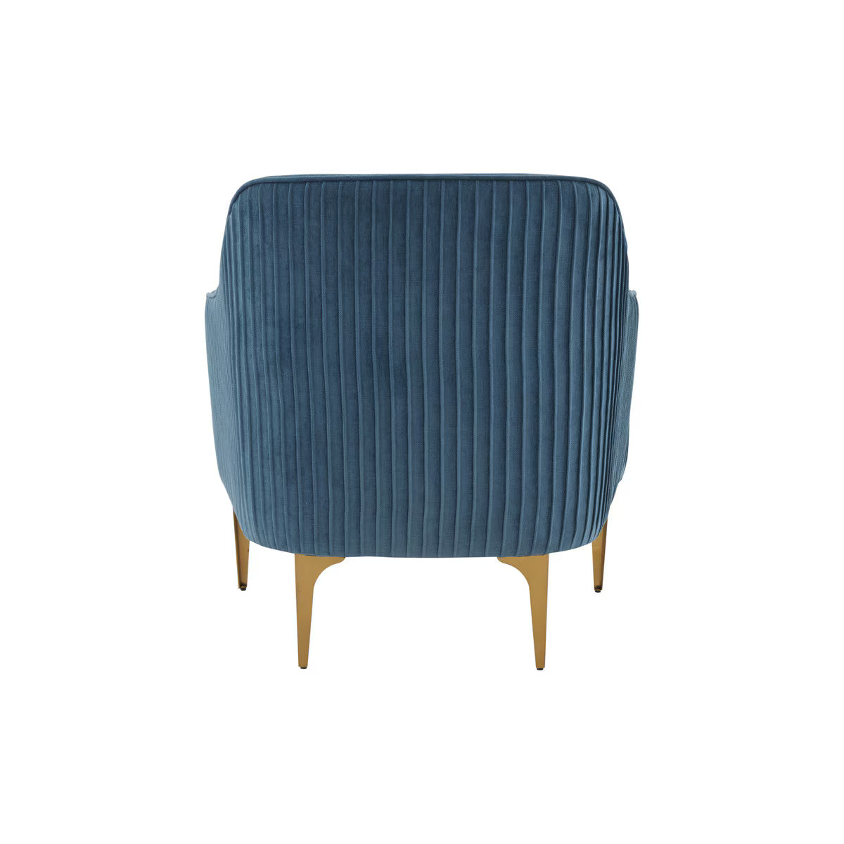 Serena Blue Velvet Accent Chair with Brass Legs