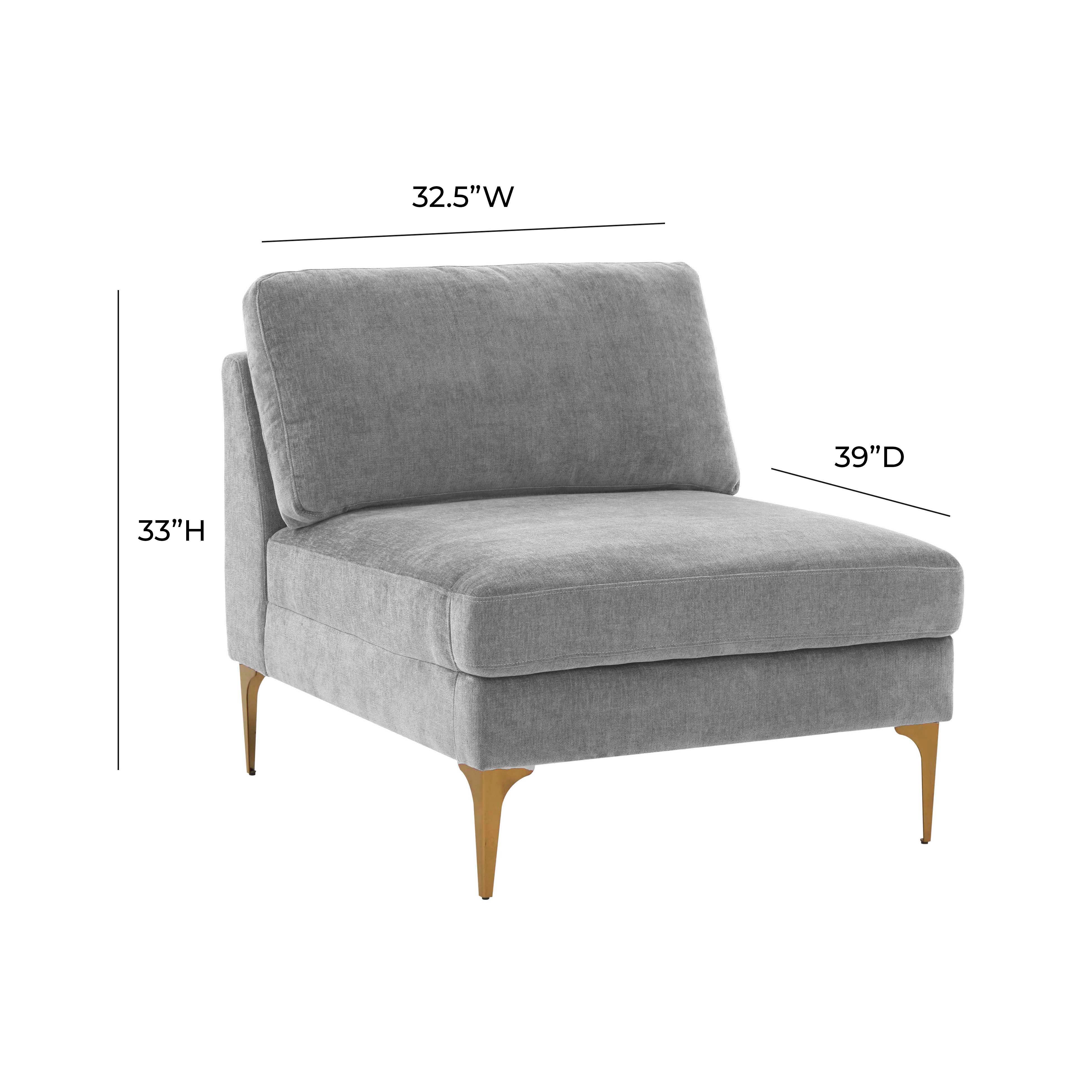 Serena Performance Velvet Modular Armless Chair