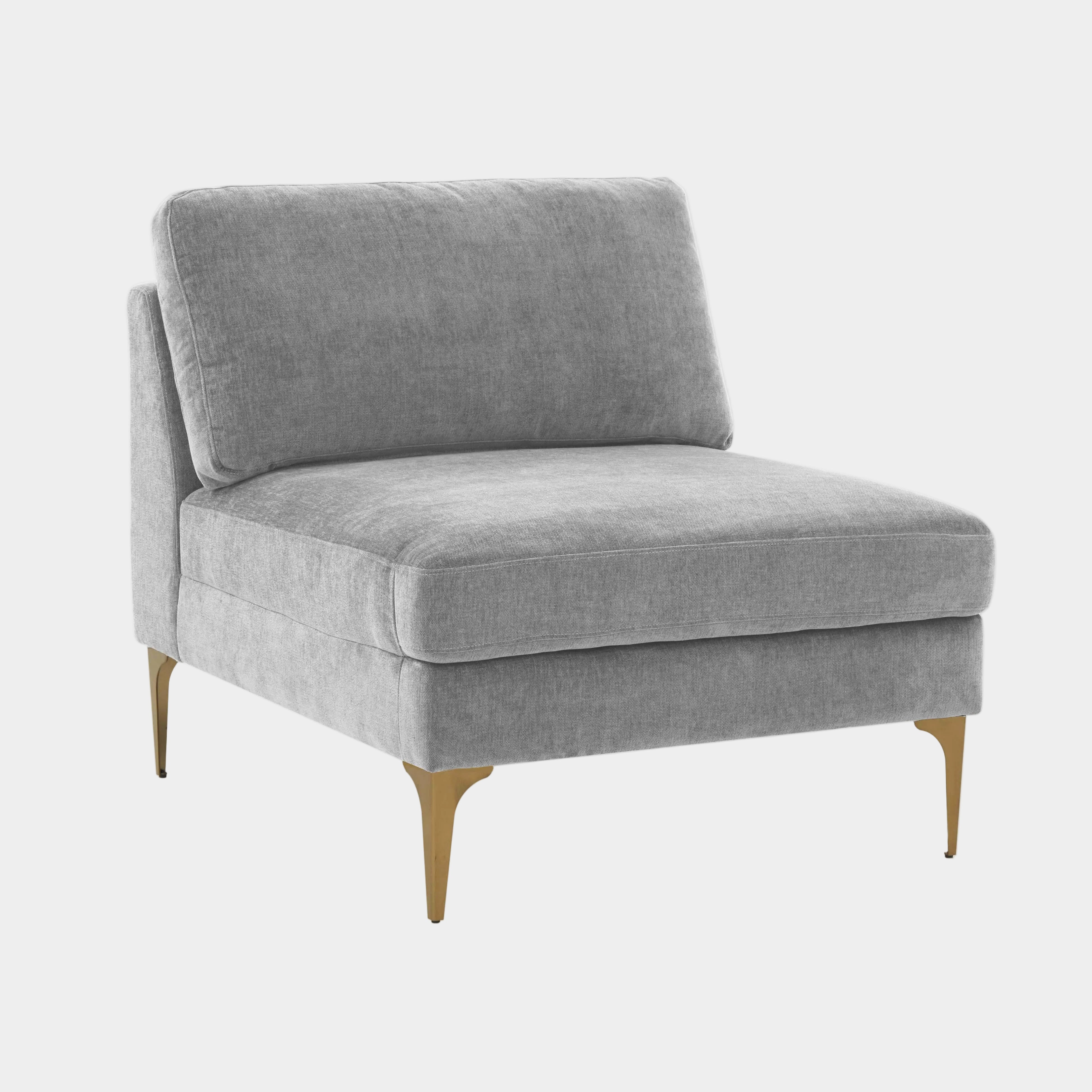 Serena Performance Velvet Modular Armless Chair