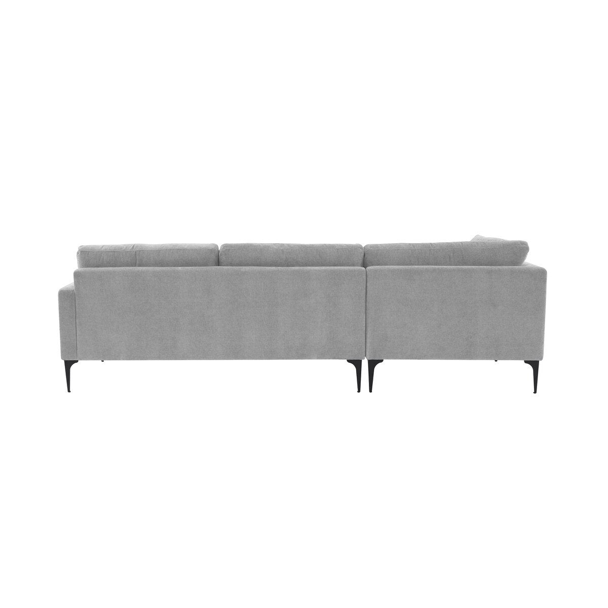 Serena Gray Velvet LAF Chaise Sectional with Black Legs