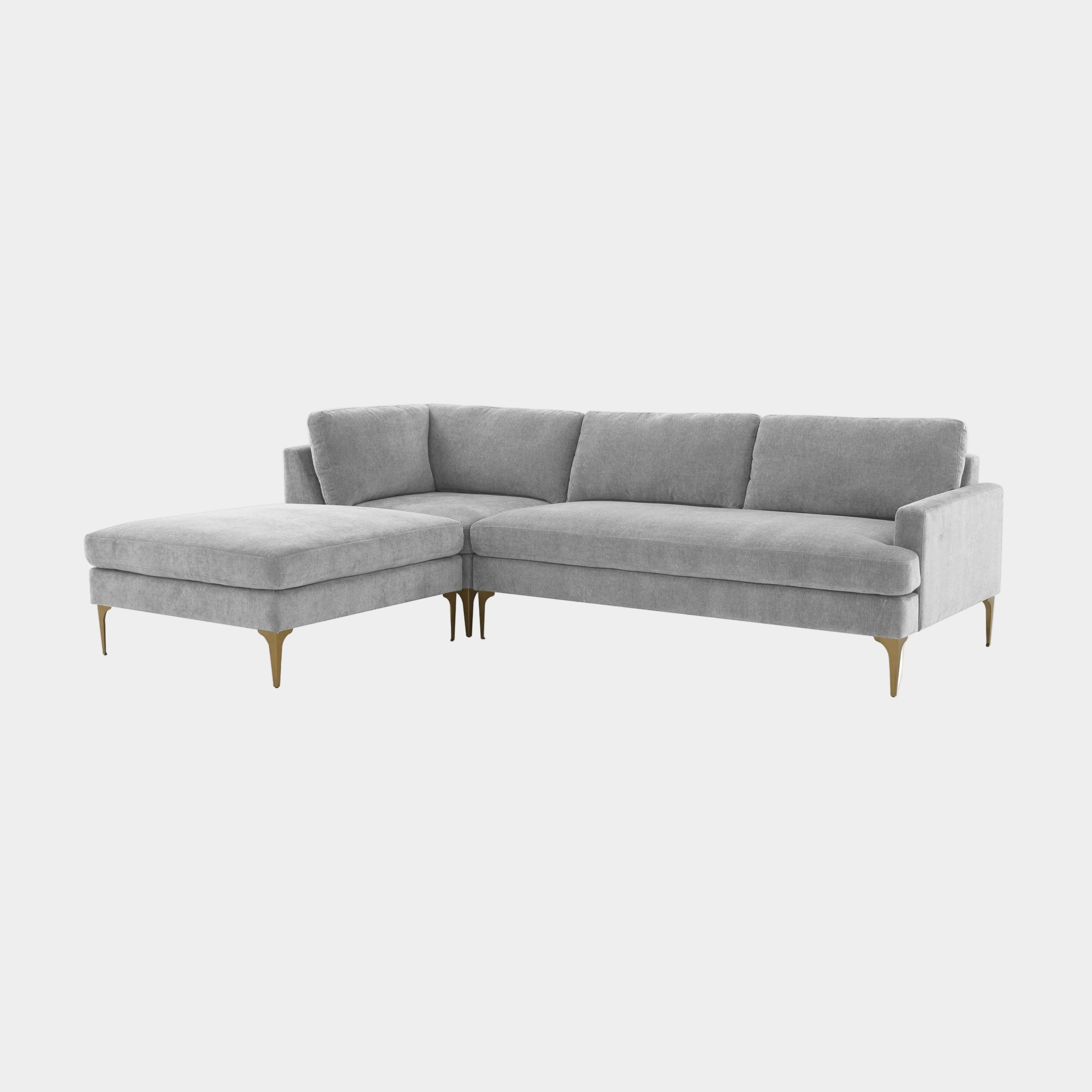 Serena 3-Piece Performance Velvet Chaise Sectional