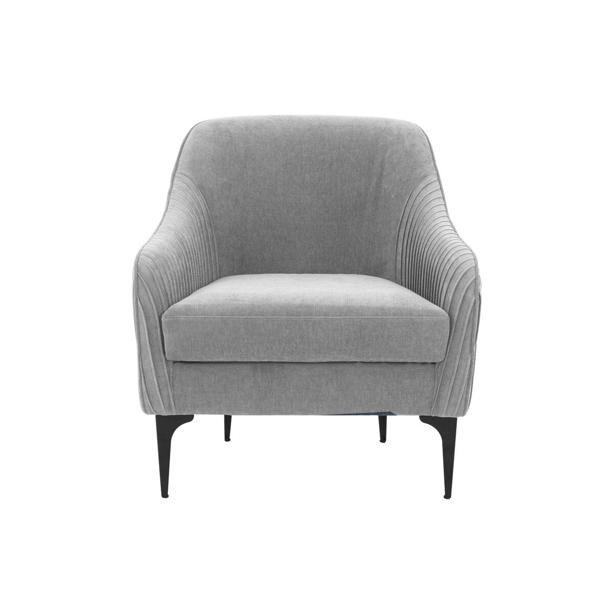 Serena Gray Velvet Accent Chair with Black Legs