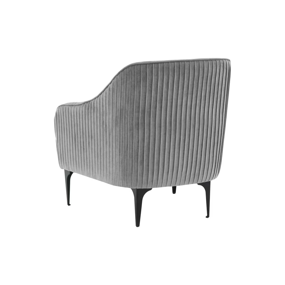 Serena Gray Velvet Accent Chair with Black Legs