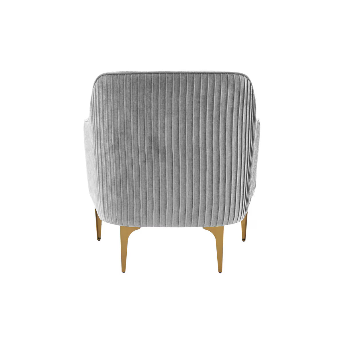 Serena Gray Velvet Accent Chair with Brass Legs