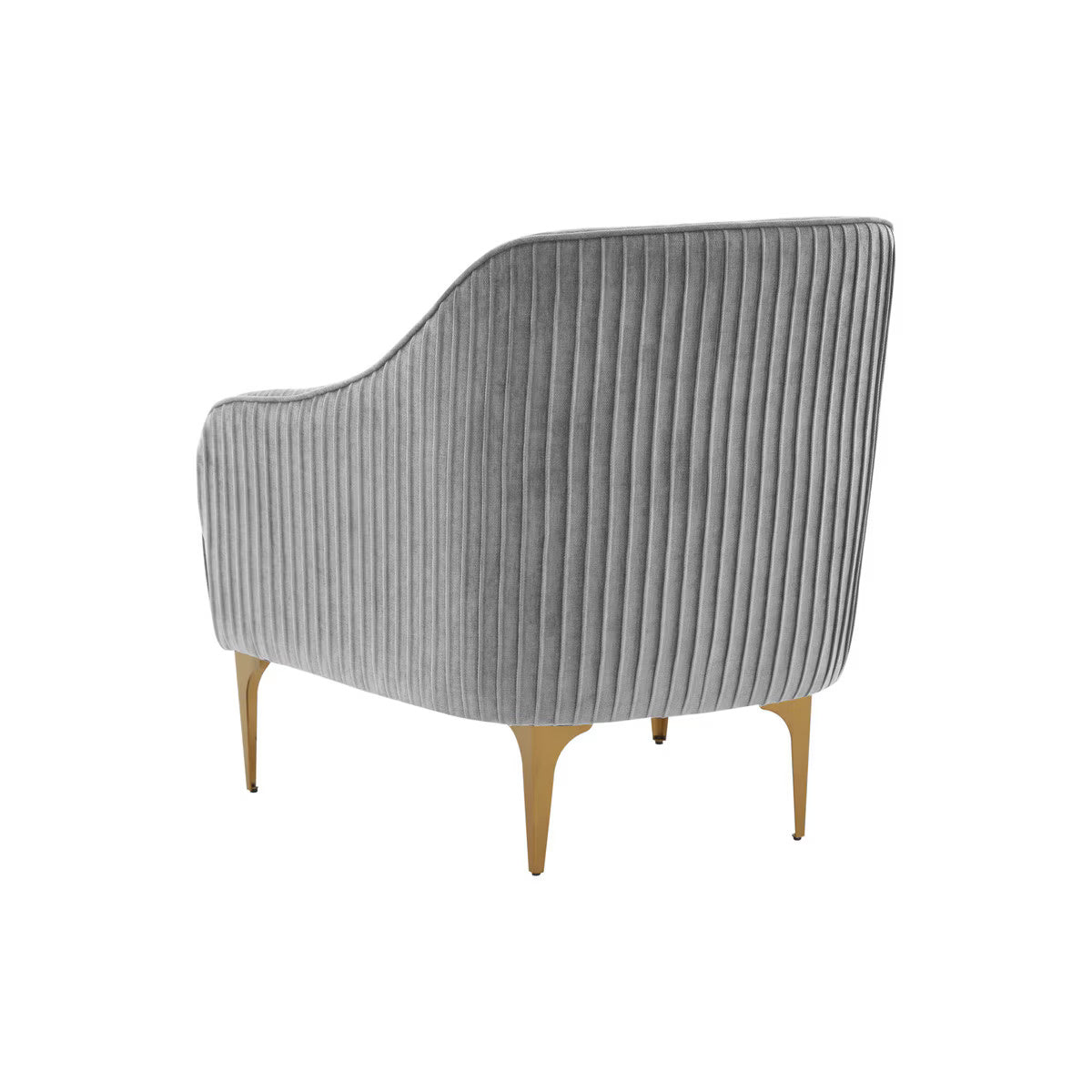 Serena Gray Velvet Accent Chair with Brass Legs