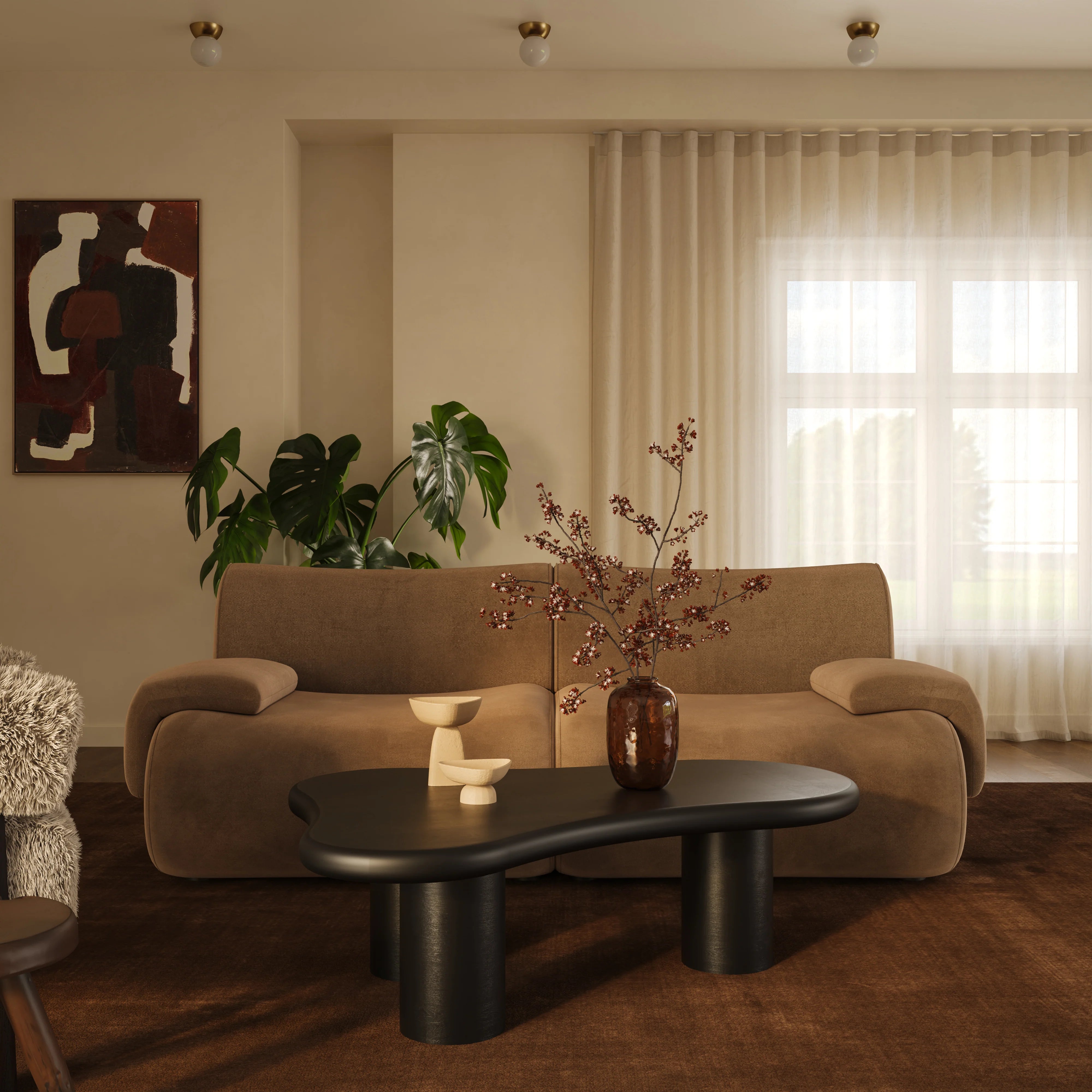 Zenith Performance Velvet Modular Corner Chair