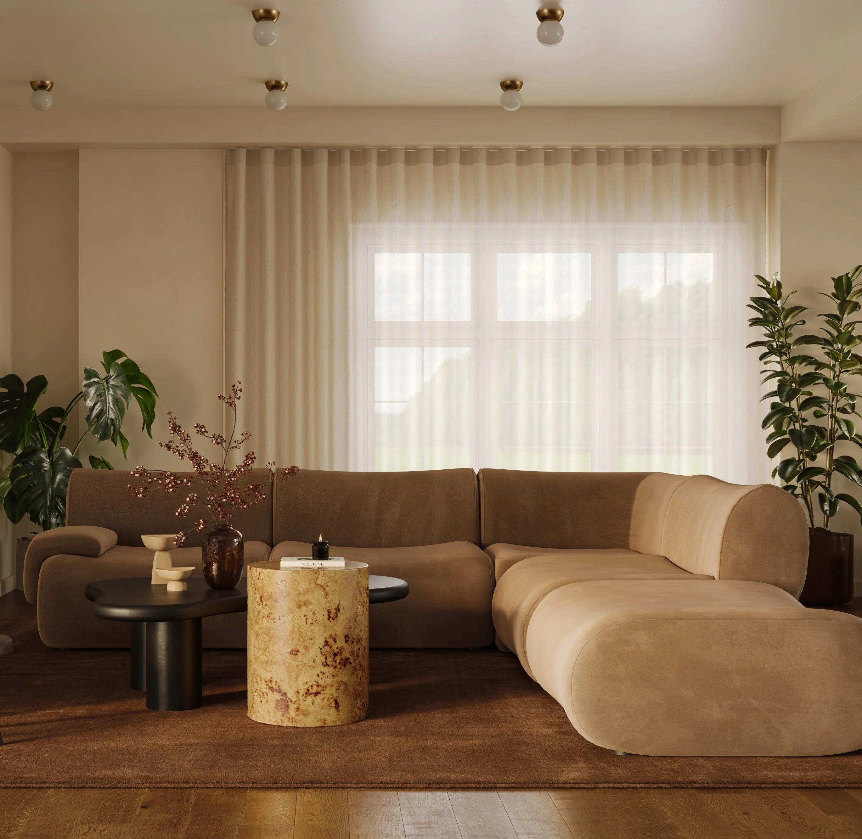 Zenith 5-Piece Performance Velvet Modular Sectional