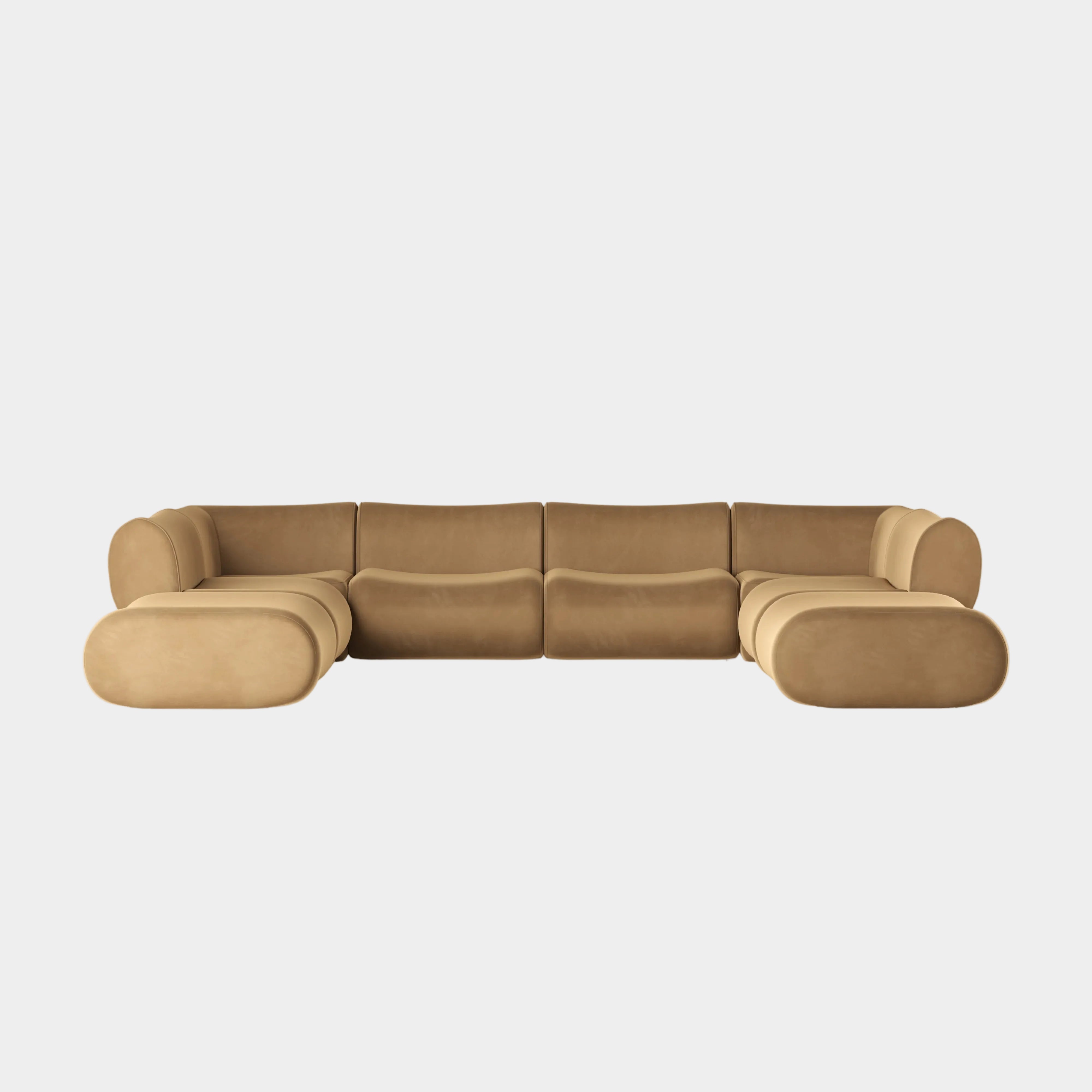 Zenith 8-Piece Latte Brown Performance Velvet Modular U-Sectional