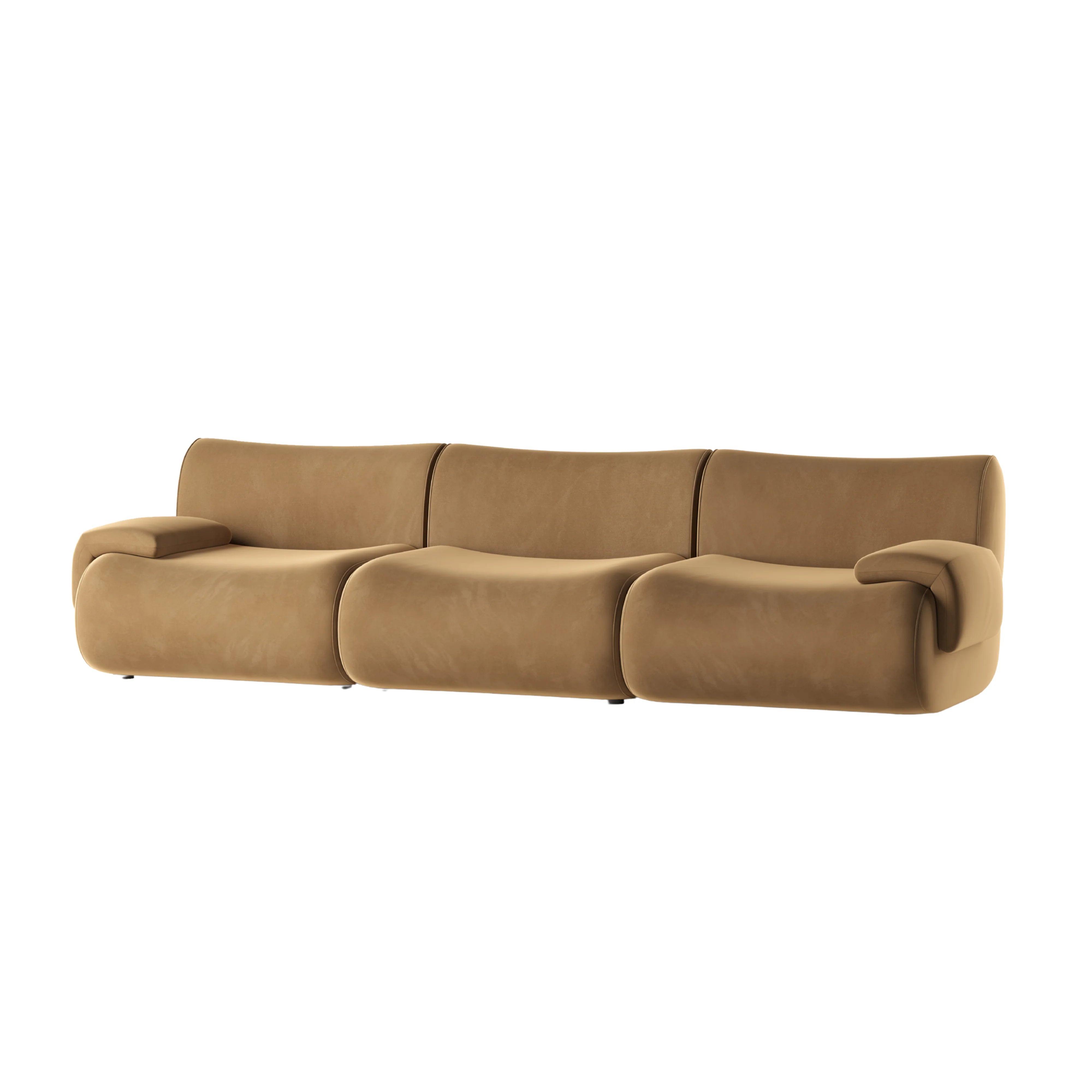 Zenith 116.5" Latte Brown Performance Velvet Modular Sofa