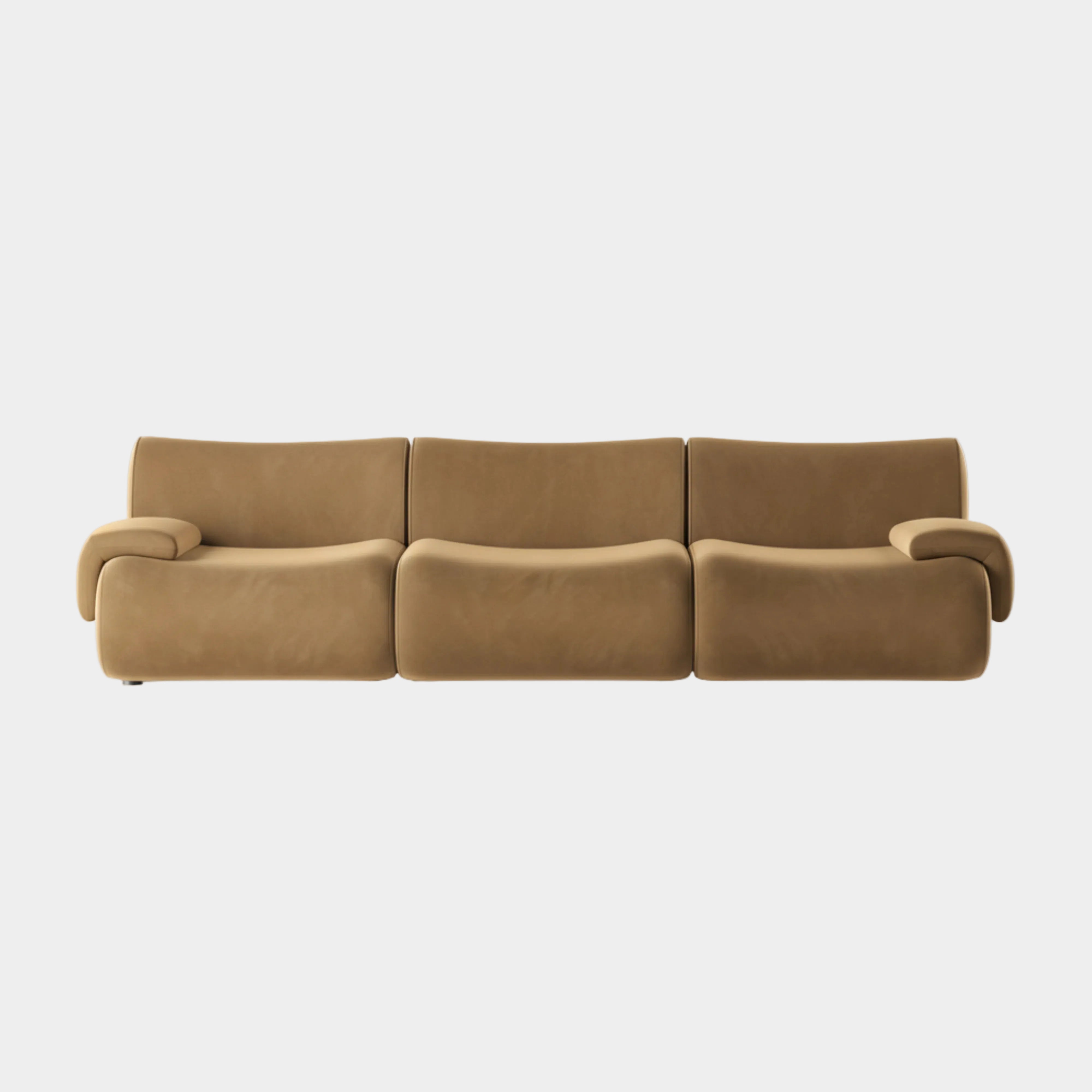 Zenith 116.5" Latte Brown Performance Velvet Modular Sofa