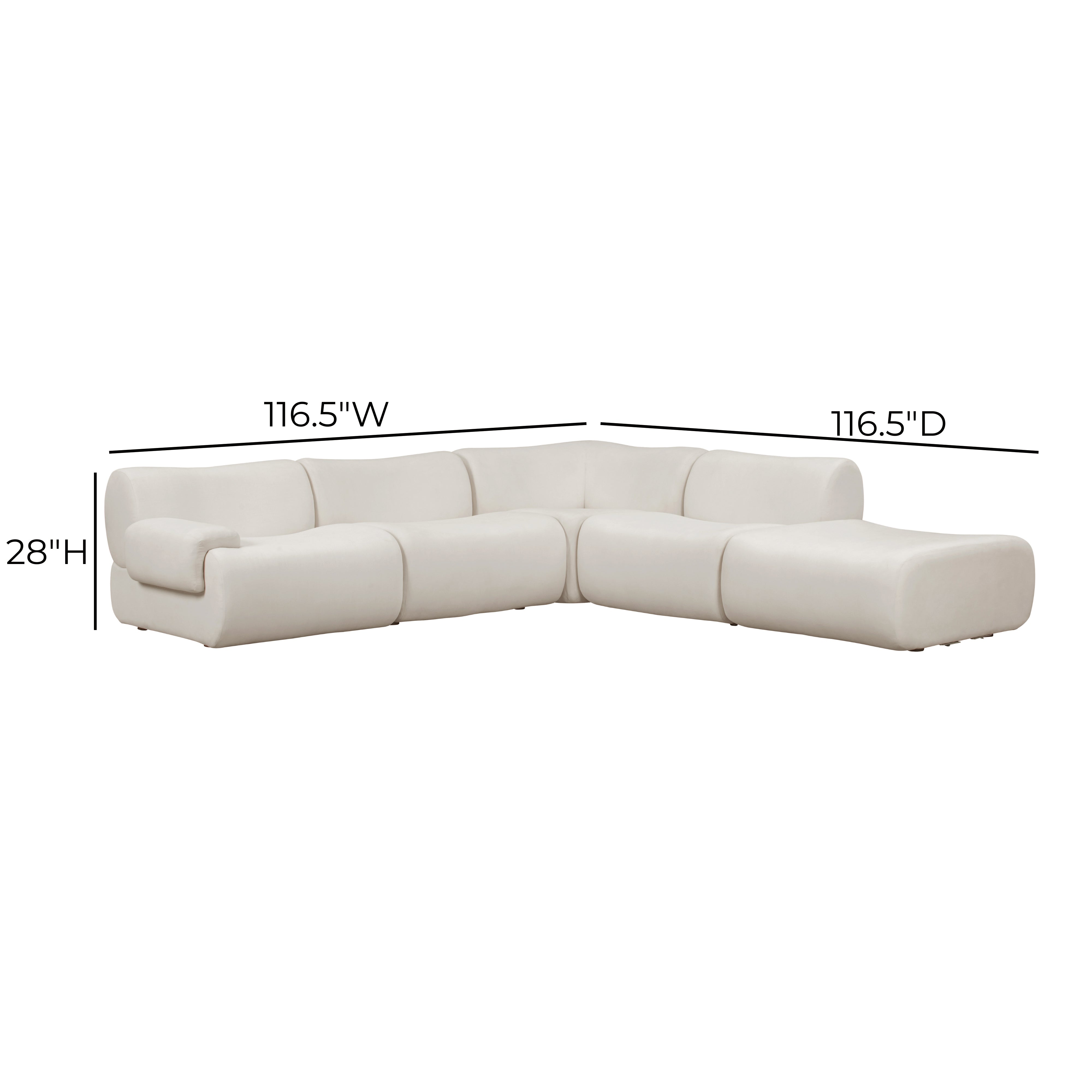 Zenith 5-Piece Contract-Grade Upcycled Fabric Modular Sectional