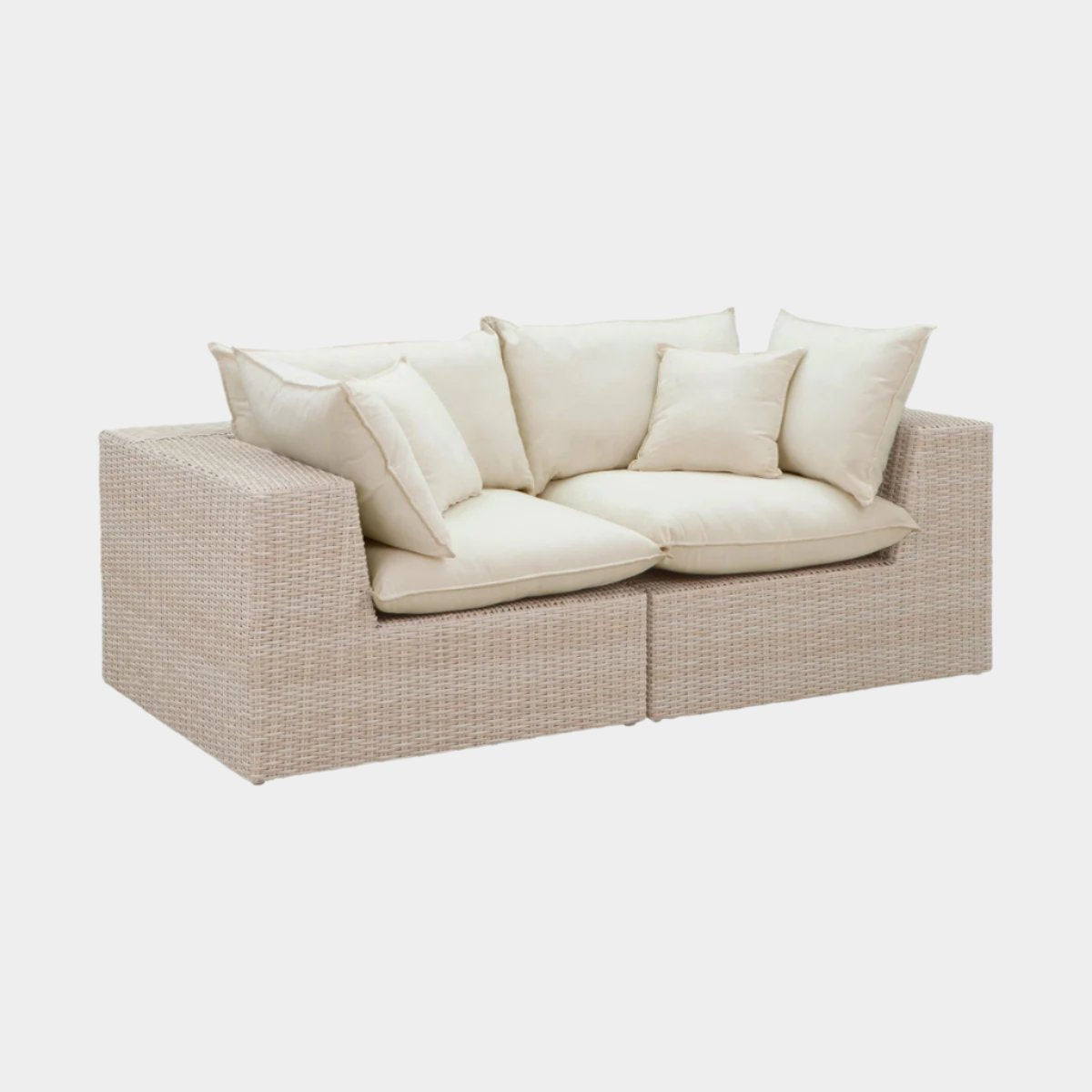 Cali Natural Wicker Outdoor Modular Loveseat