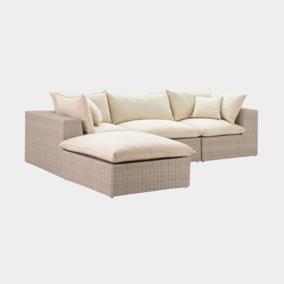 Cali Natural Wicker Outdoor Modular Sectional