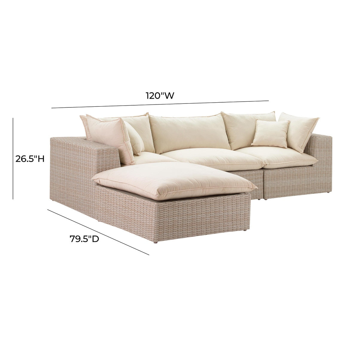 Cali Natural Wicker Outdoor Modular Sectional