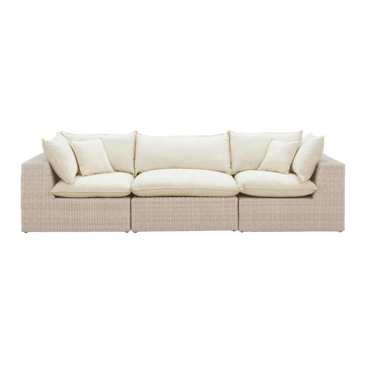 Cali Natural Wicker Outdoor Modular Sofa