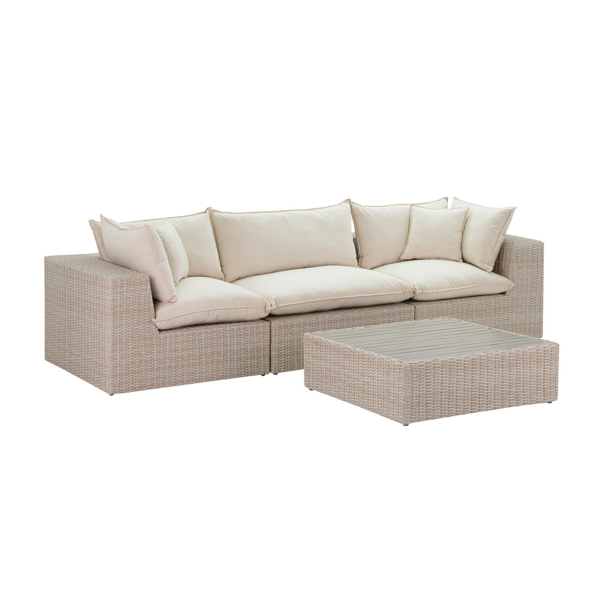 Cali Natural Wicker Outdoor Modular Sofa