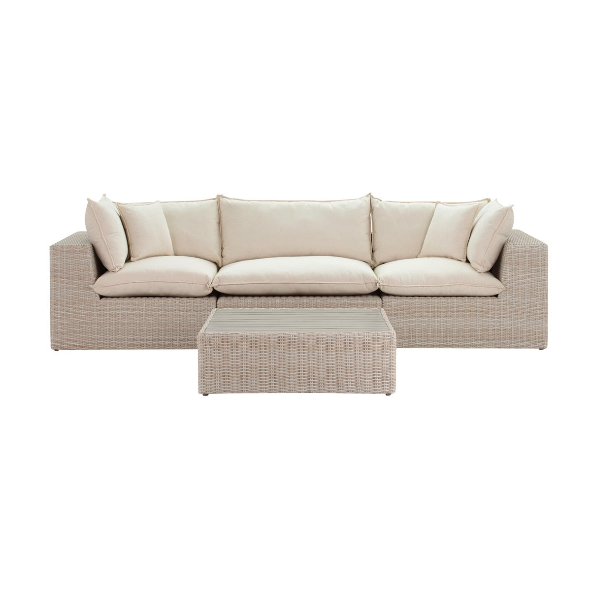 Cali Natural Wicker Outdoor Modular Sofa