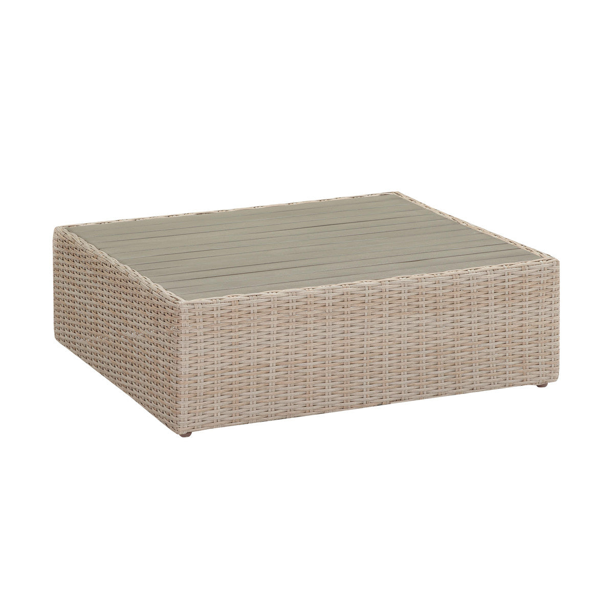 Cali Natural Wicker Outdoor Ottoman / Coffee Table