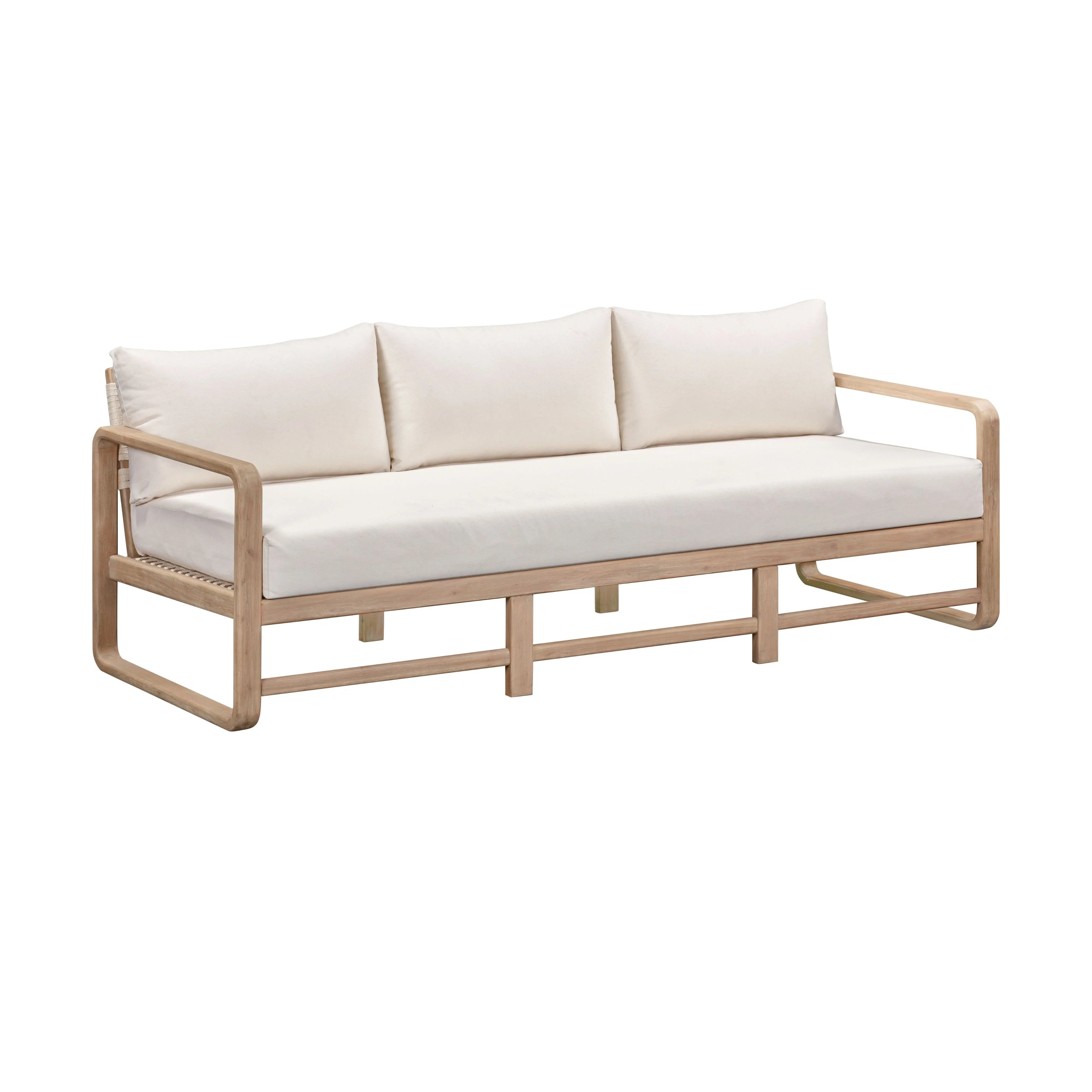 Palata 84" Cream Performance Fabric Outdoor Sofa