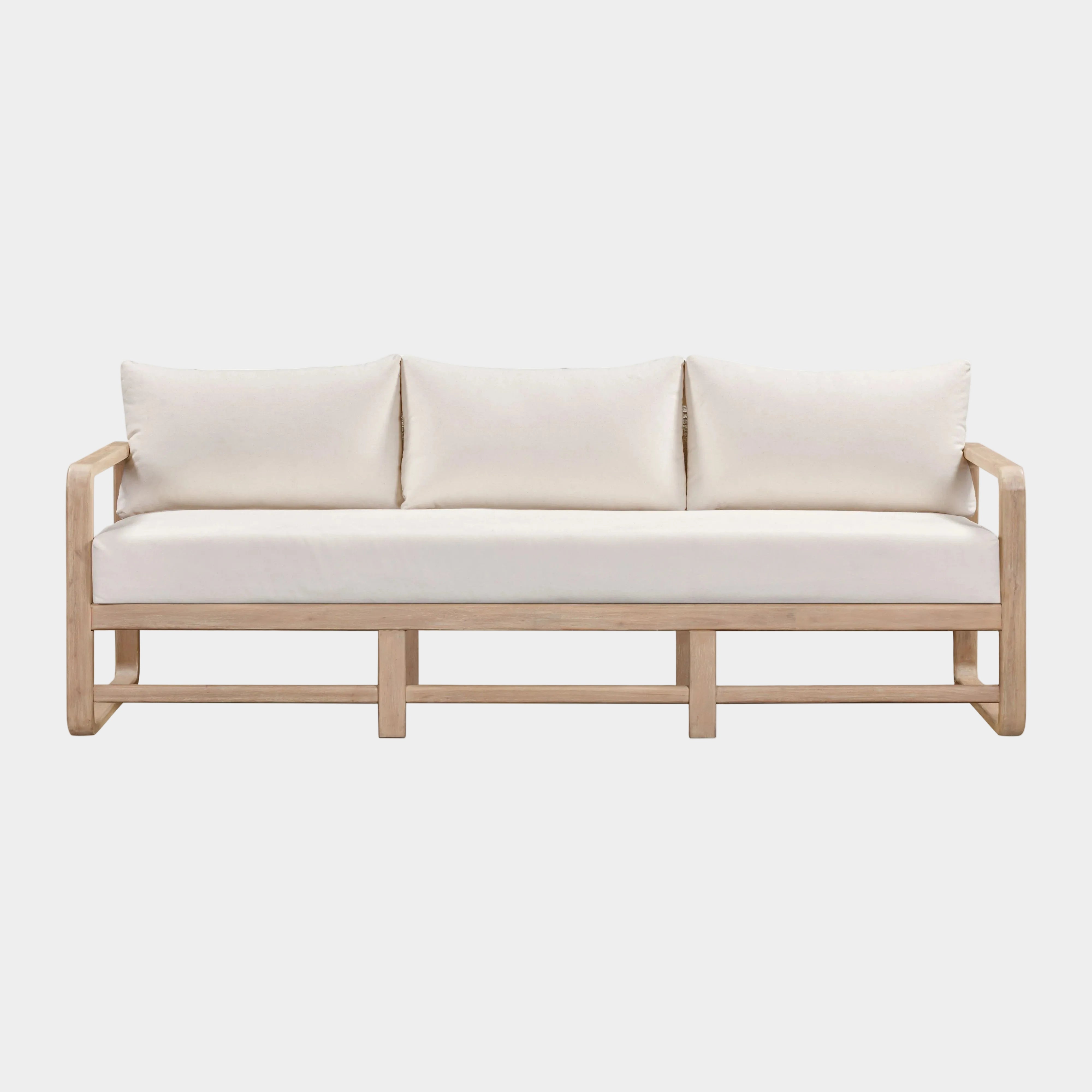 Palata 84" Cream Performance Fabric Outdoor Sofa