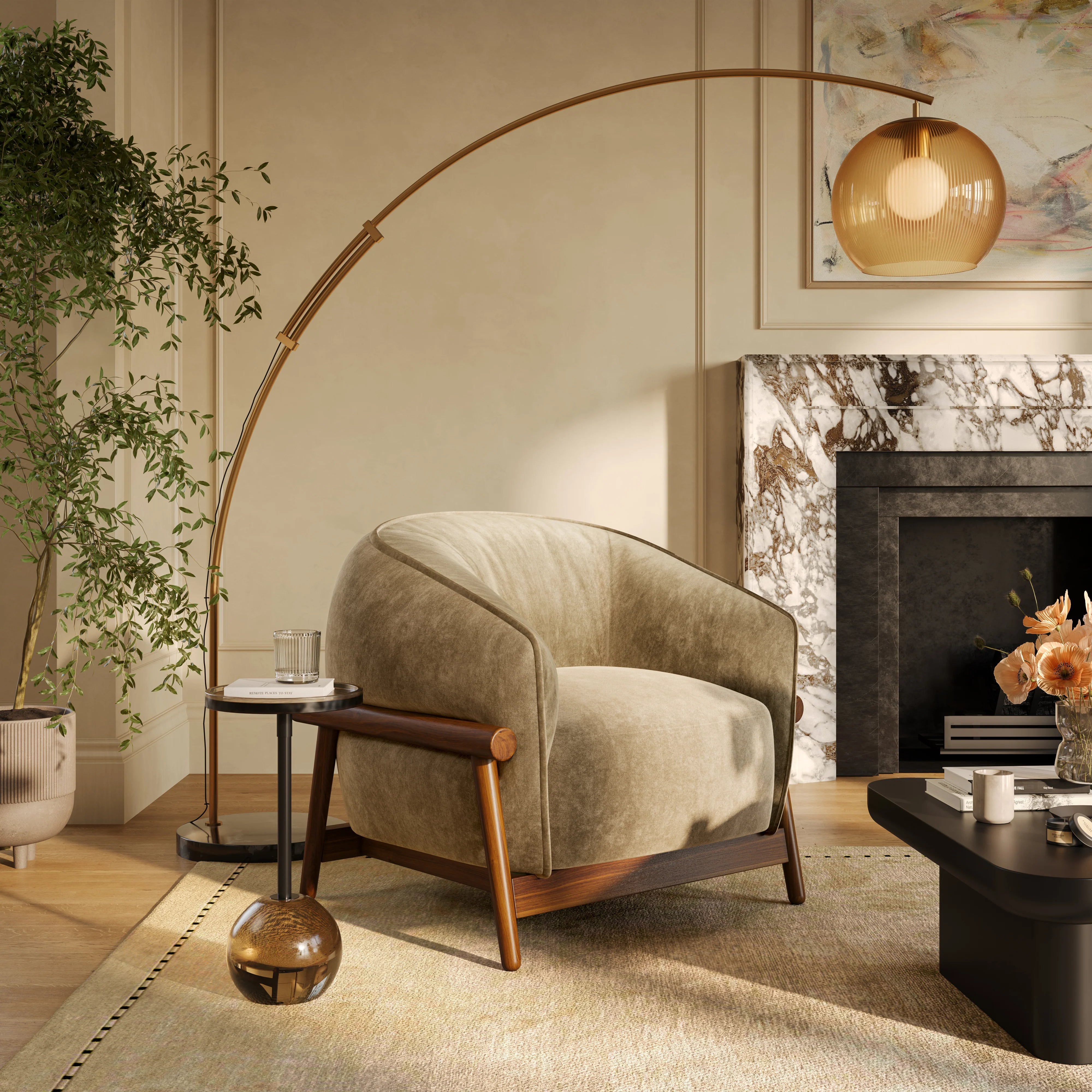 Piedmont Upcycled Contract-Grade Chenille Accent Chair