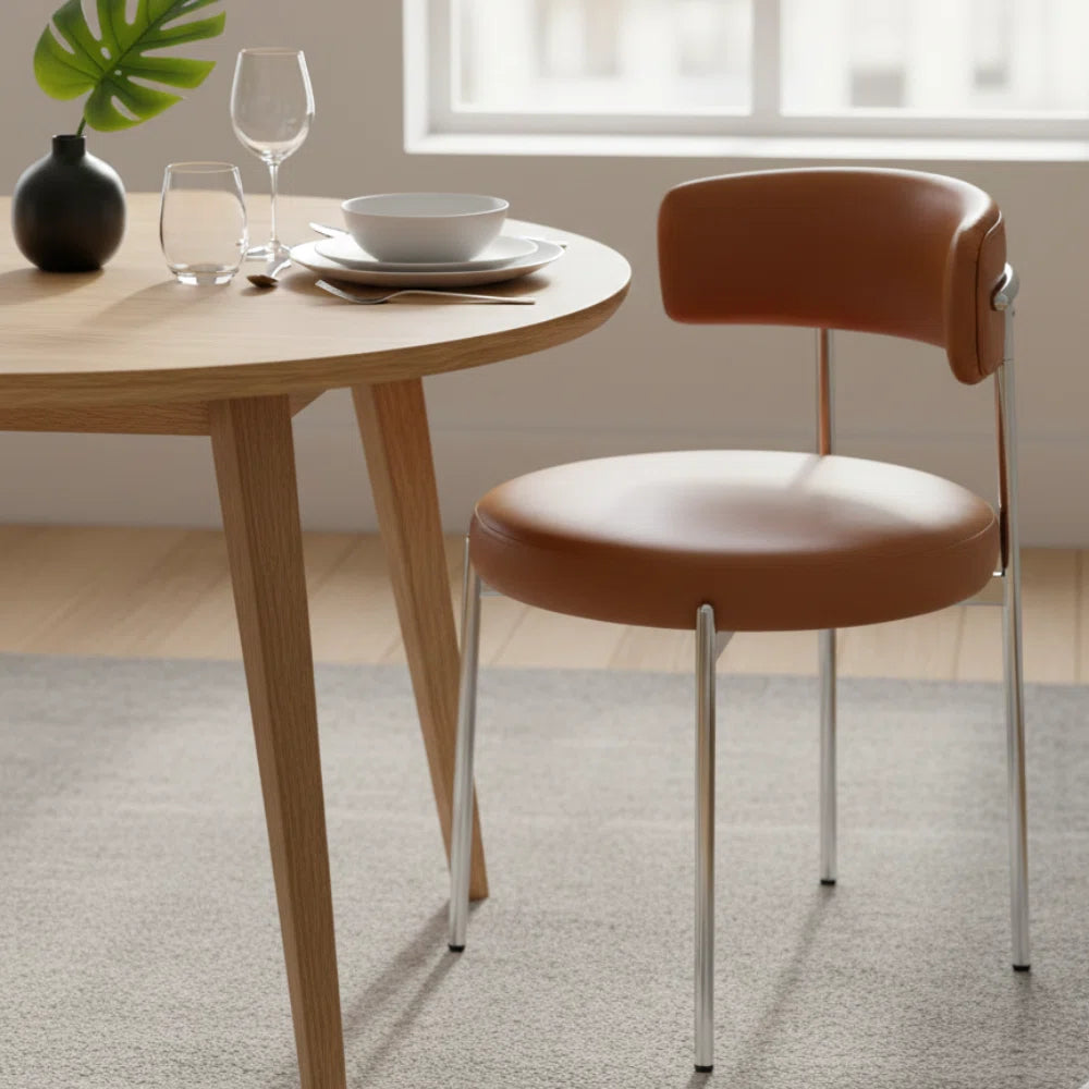 Chaise de salle à manger Libera Inesse Boucle Ivory - Argent 