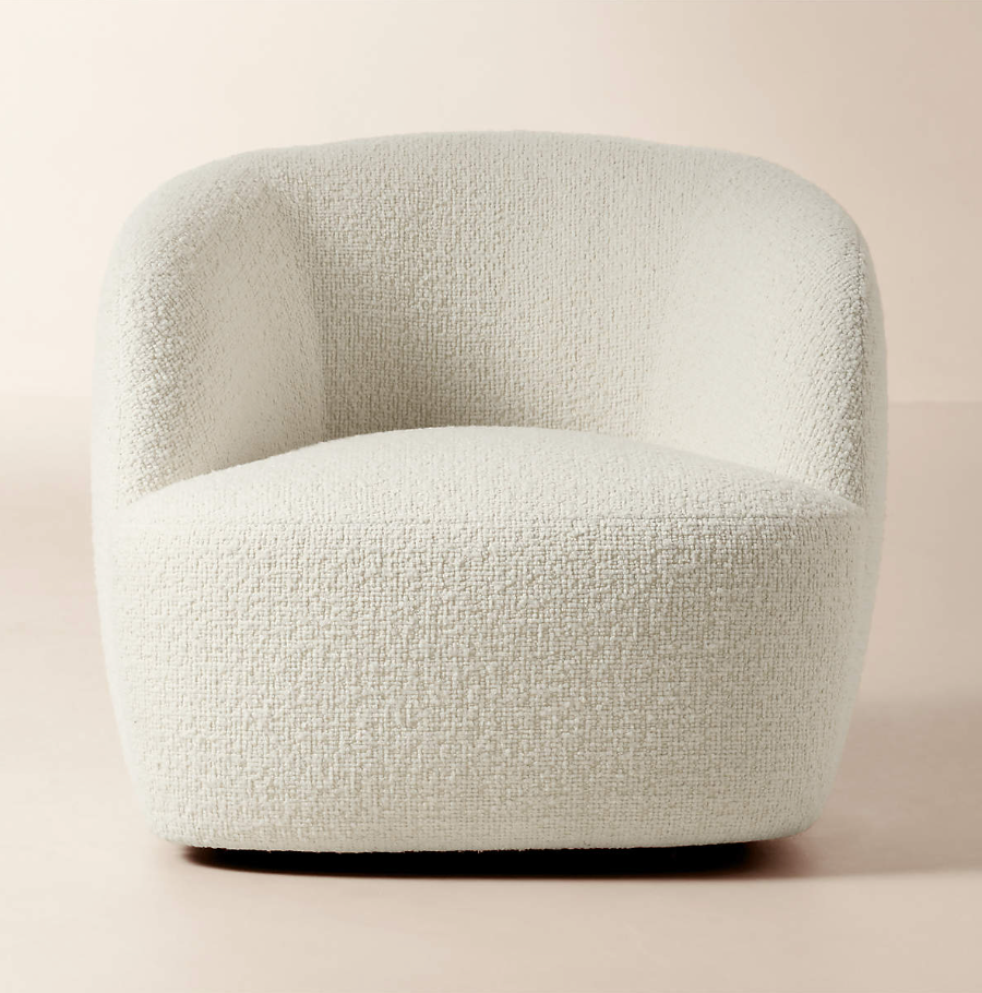 Chaise pivotante confortable (tissu bouclé)