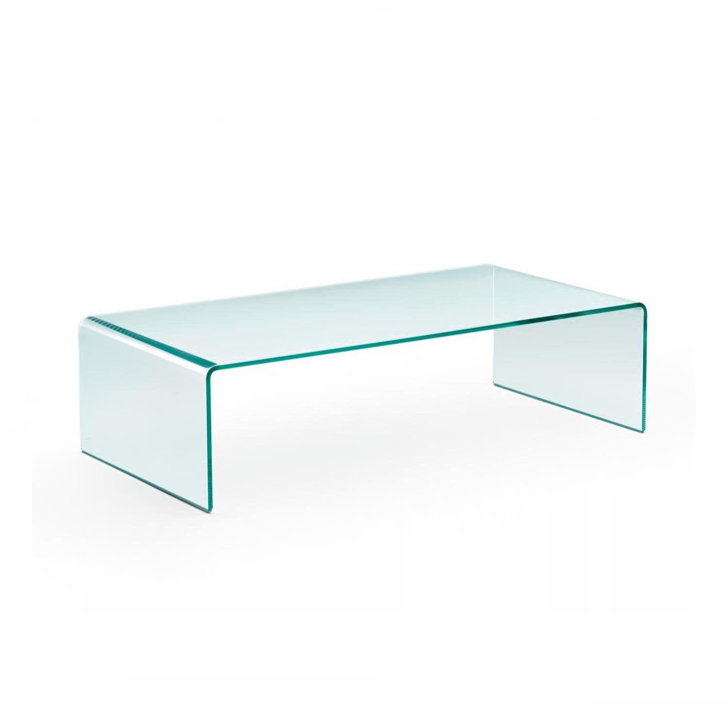 Table basse en verre courbé