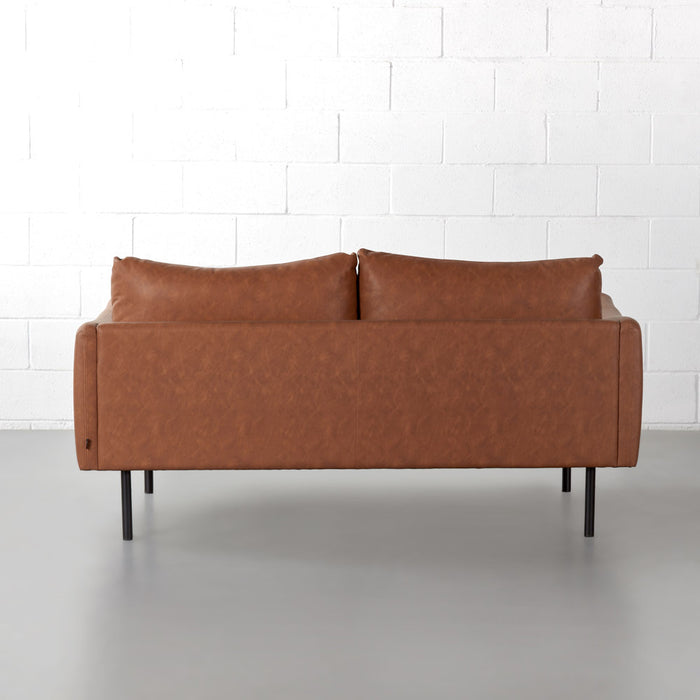 MAPLETON - Brown Vegan Leather 2-Seater Sofa